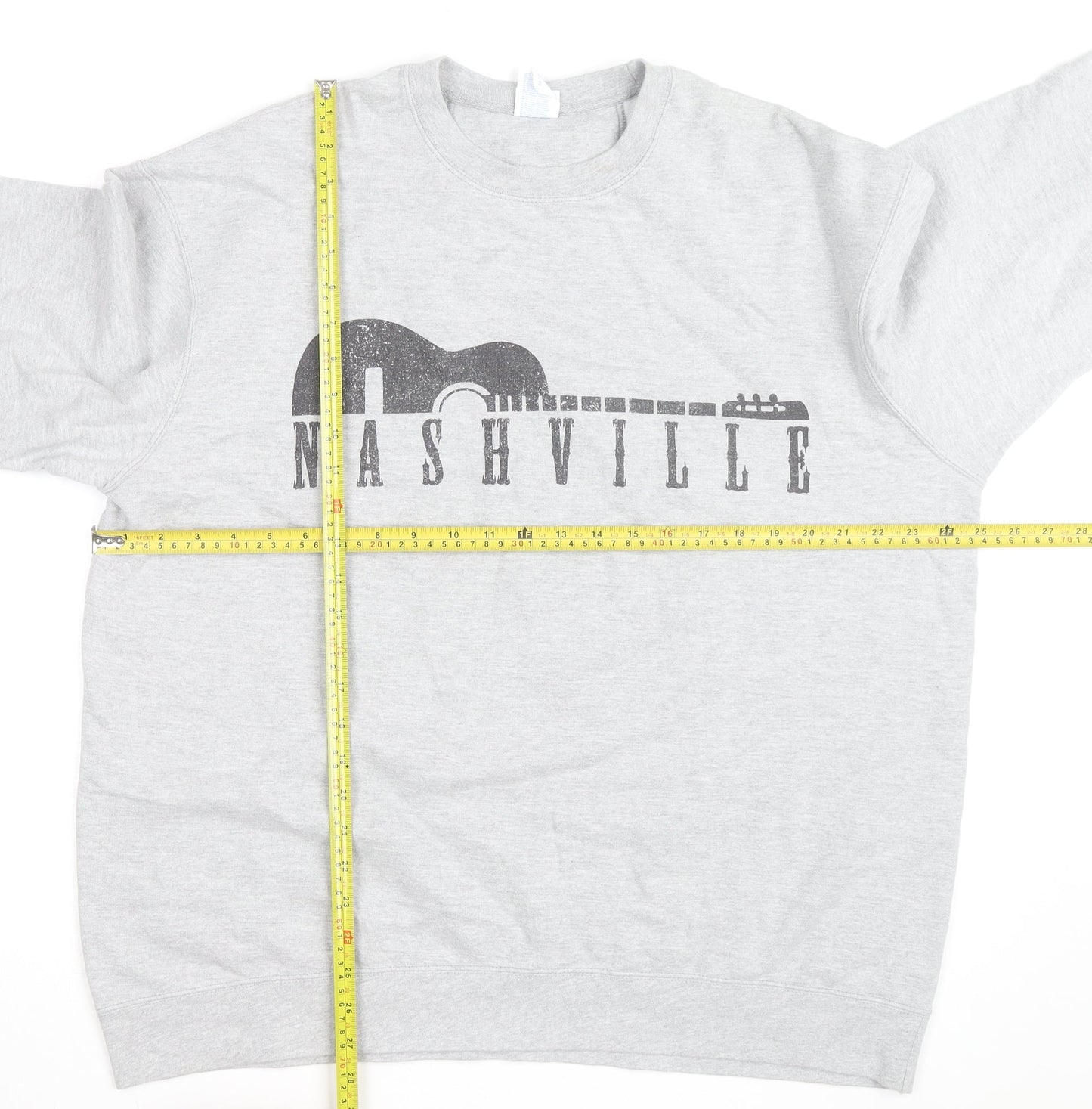 Port & Company Men's Grey XL Nashville Music Graphic Pullover Sweatshirt
