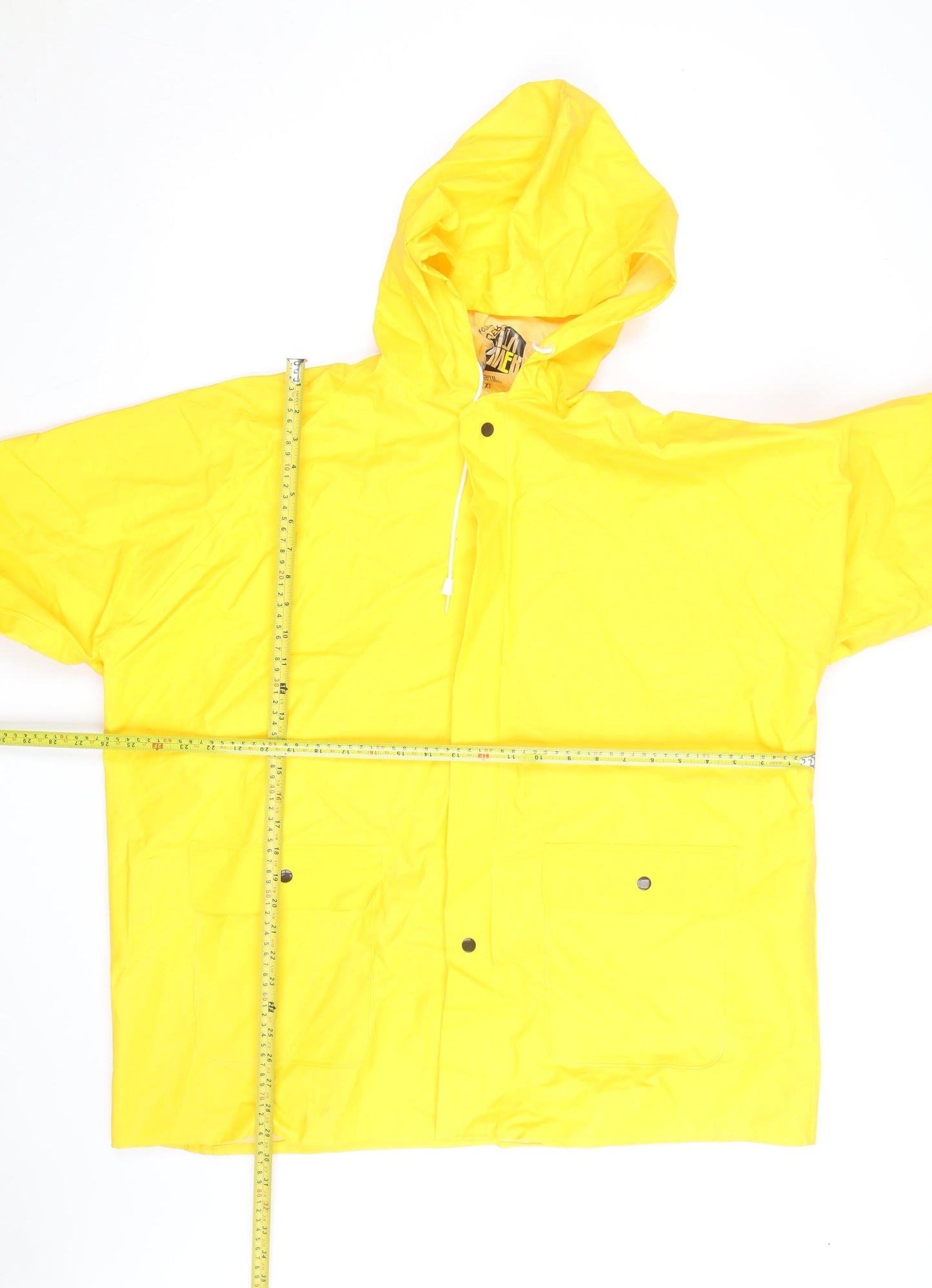 River City Men’s Yellow XL Waterproof Rain Coat Jacket Hooded Workwear