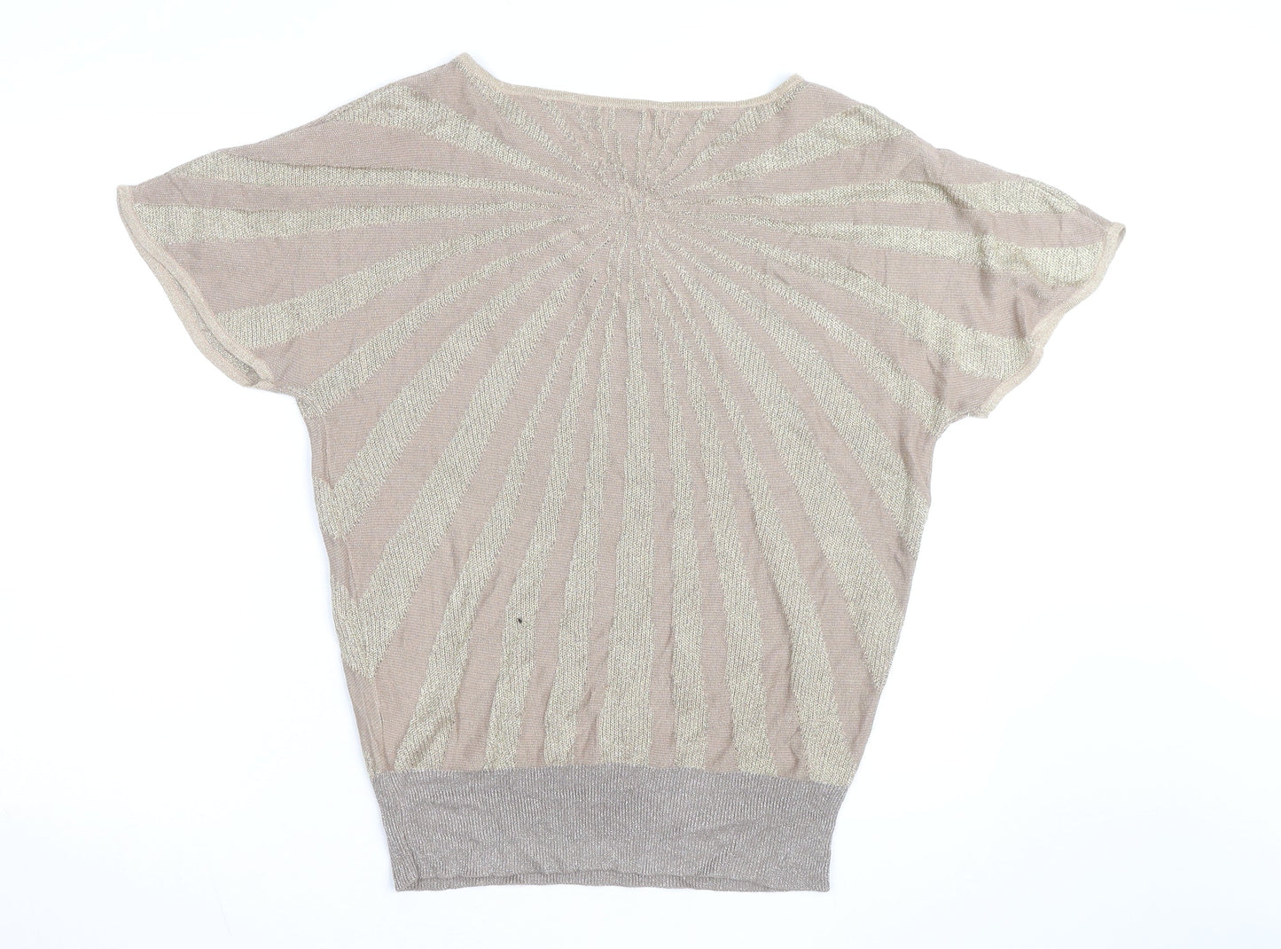 Jaclyn Smith Women’s Beige Knit Short Sleeve Blouse Size L