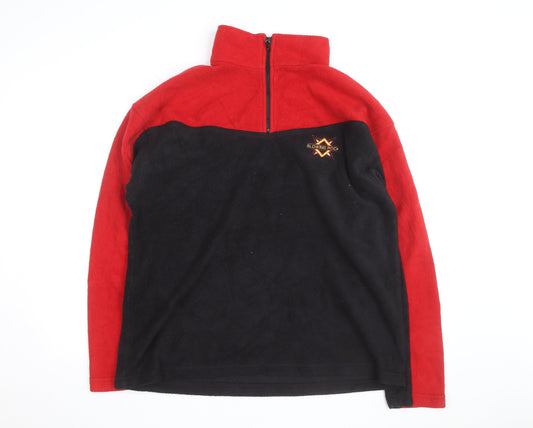 EXP Clothing Men's Red Black Fleece Pullover Sweatshirt Size L