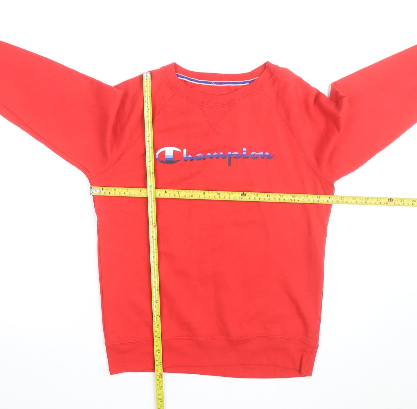 Champion Men's Red Crew Neck Pullover Sweatshirt Size L