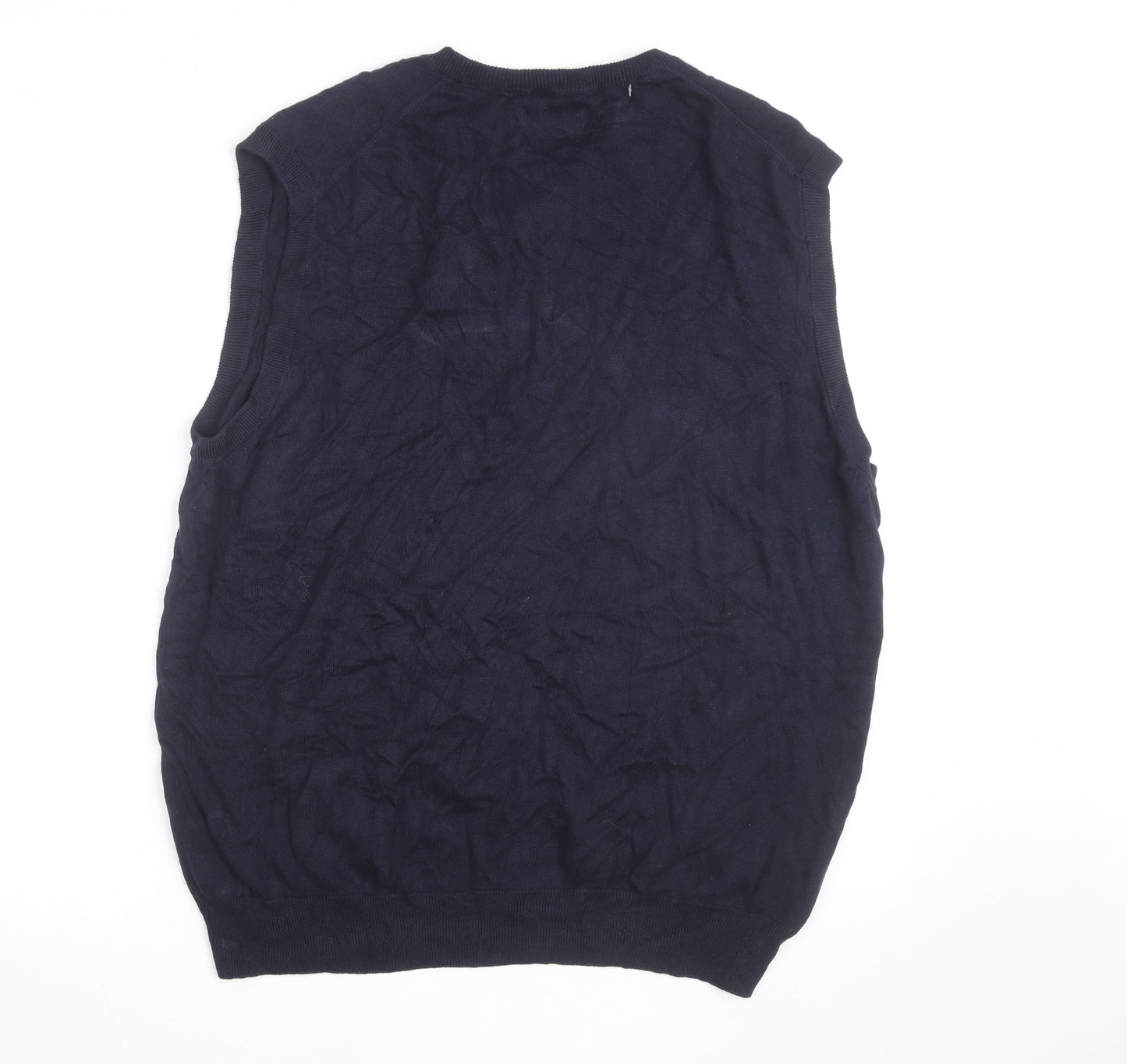Chaps Men's Blue Cotton V-Neck Sleeveless Knit Vest XL Classic Fit