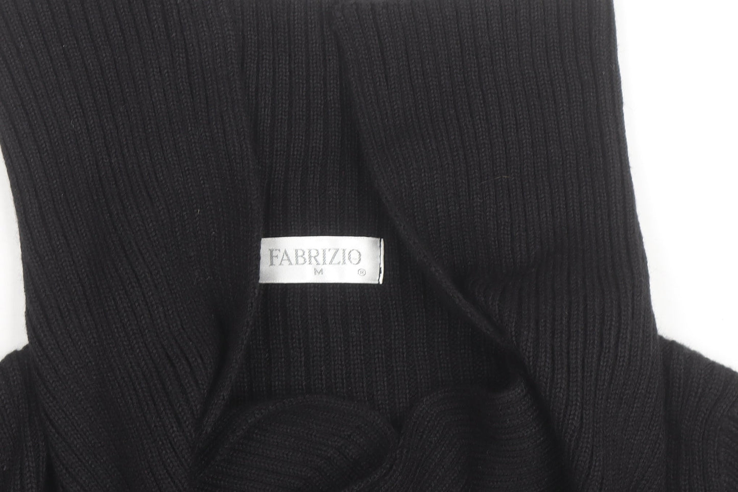 Fabrizio Women Black Ribbed Roll Neck Cardigan Jumper M