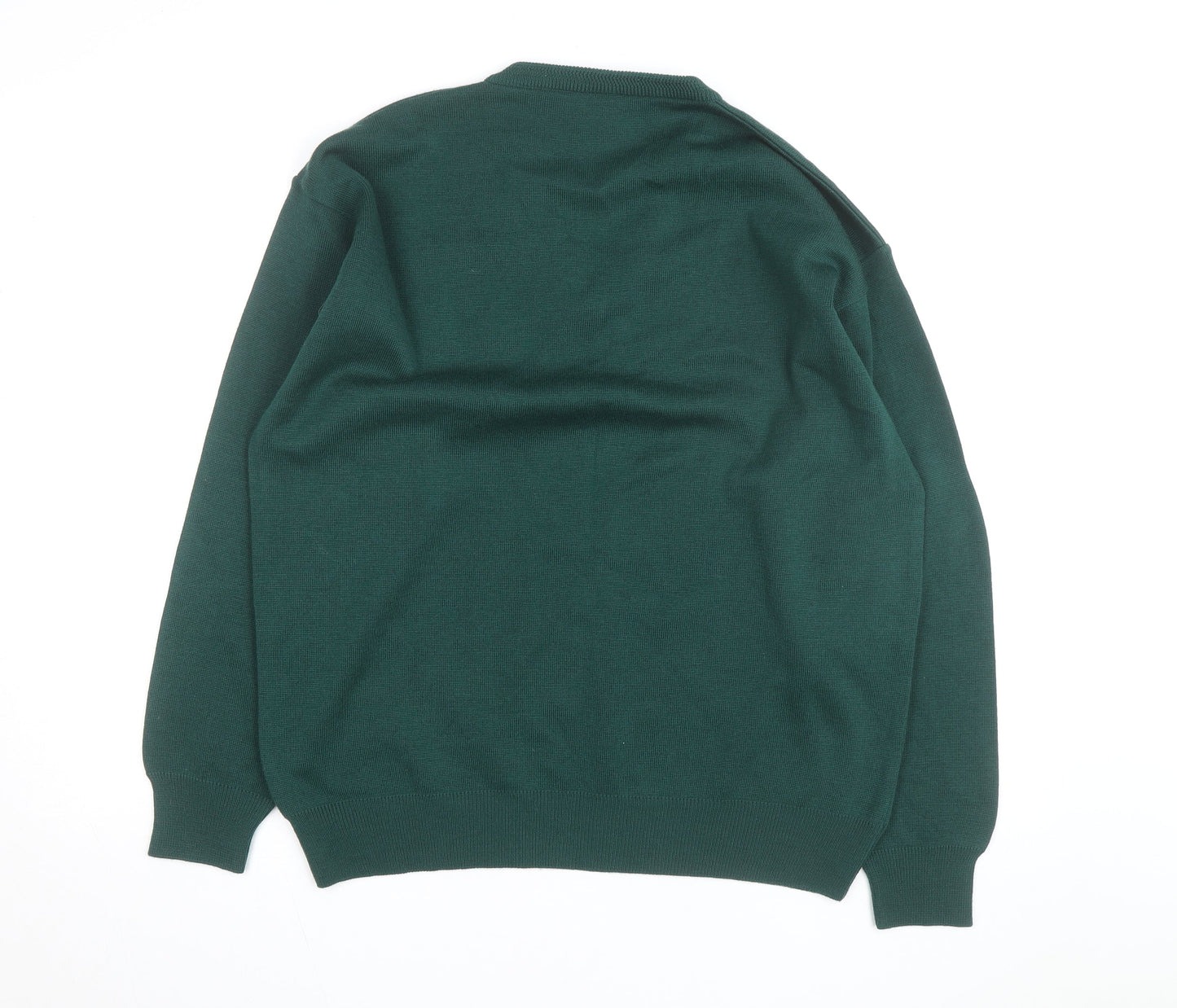 Franco Ponti Men's Green Wool V-Neck Pullover Jumper XL