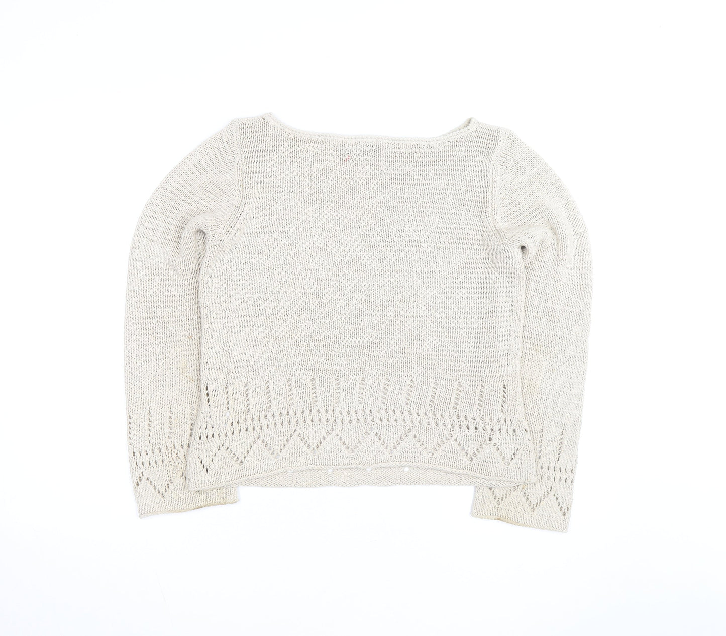 Principles Women’s Ivory Cotton Open-Knit Jumper Size 14