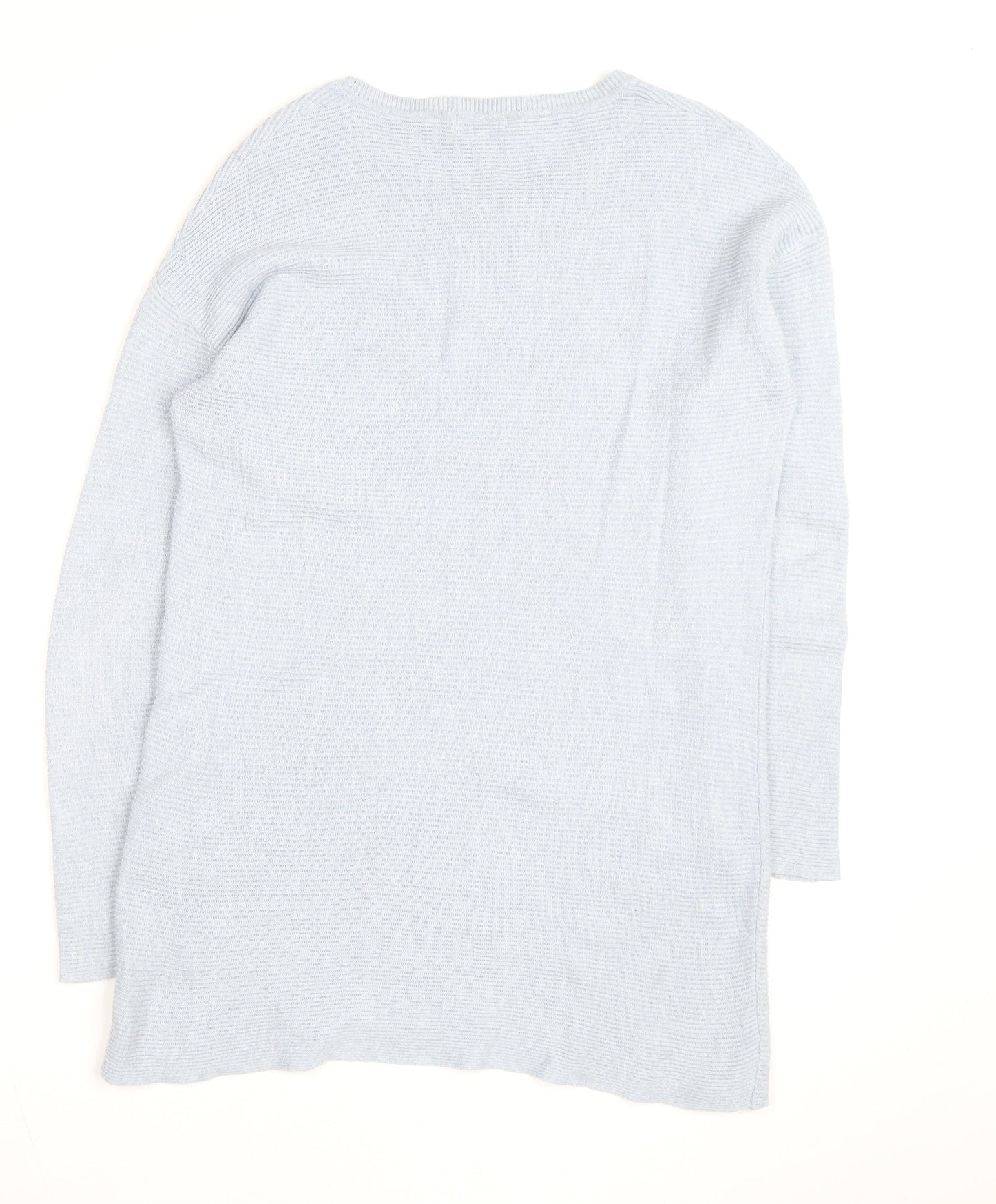 Cotton Traders Women Blue Knit Long Sleeve Shift Dress M