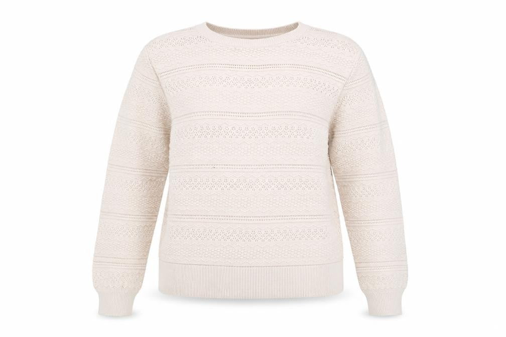 Warehouse Women Beige Cotton Knit Jumper Size 10