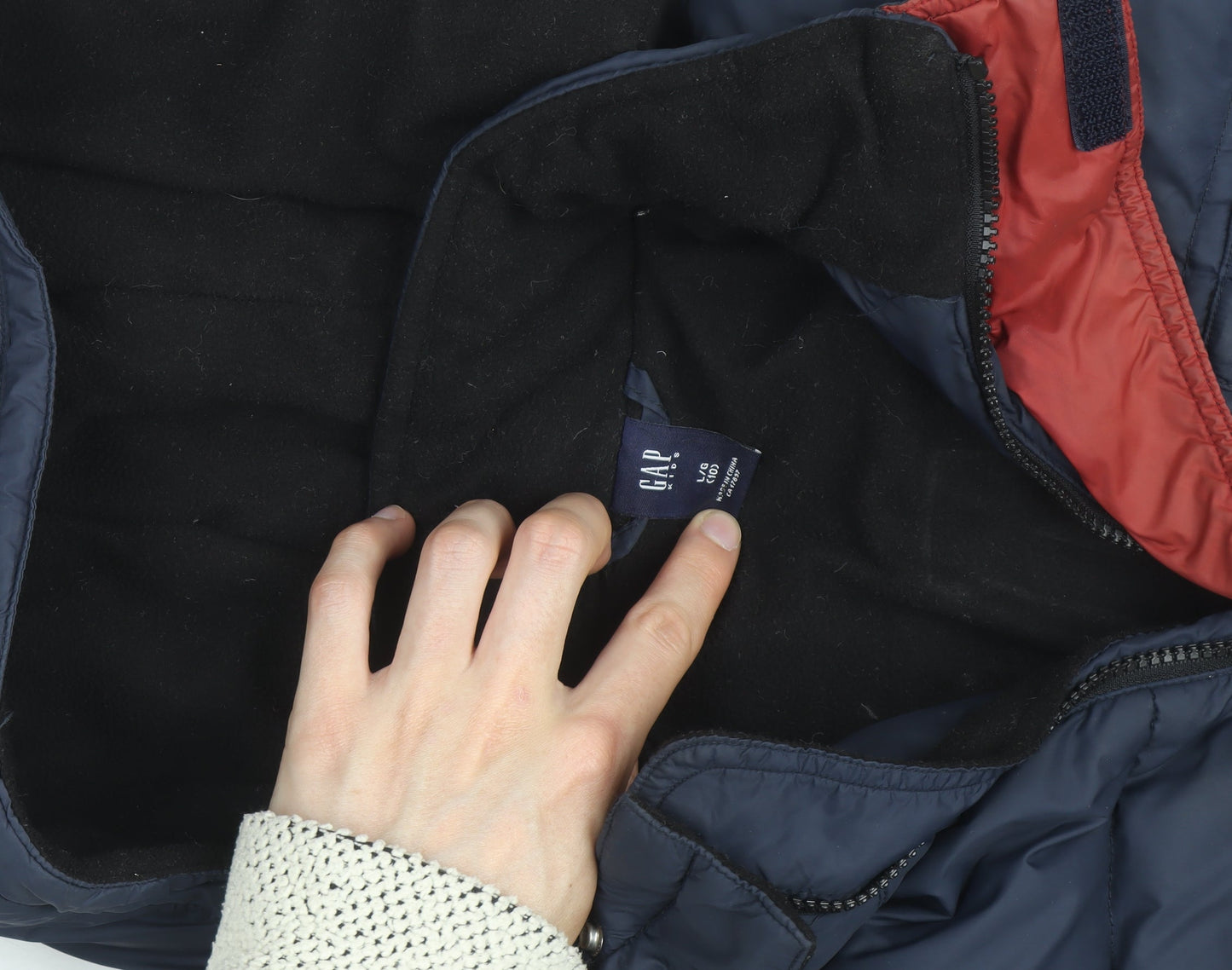 GAP Mens Blue Hooded Puffer Jacket Size L Warm Winter Coat