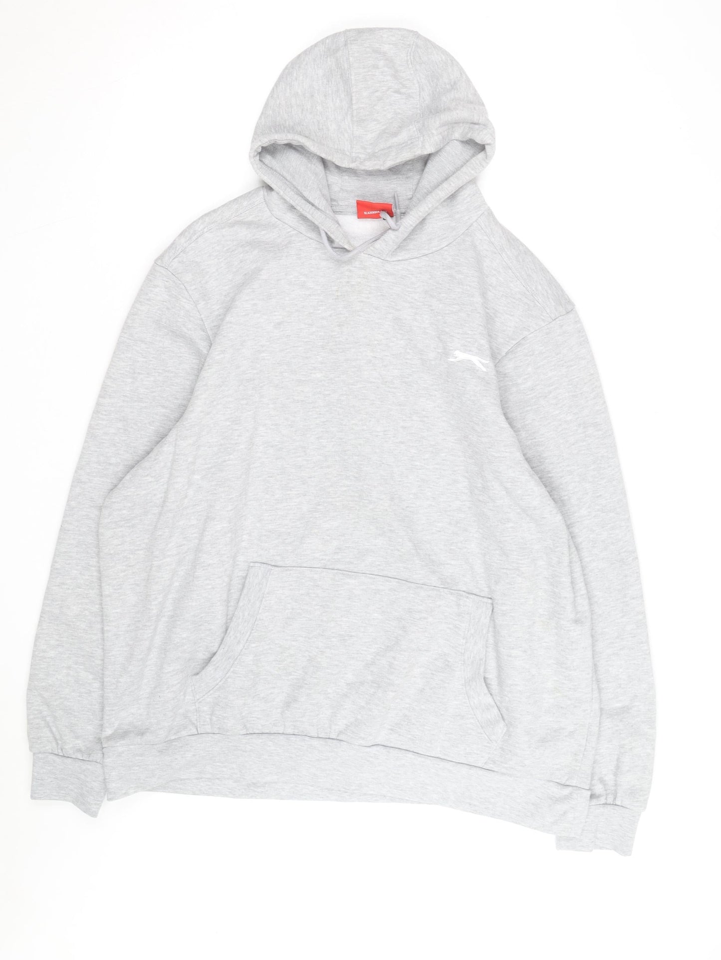 Slazenger Men's Grey 2XL Pullover Hoodie with Logo and Pocket