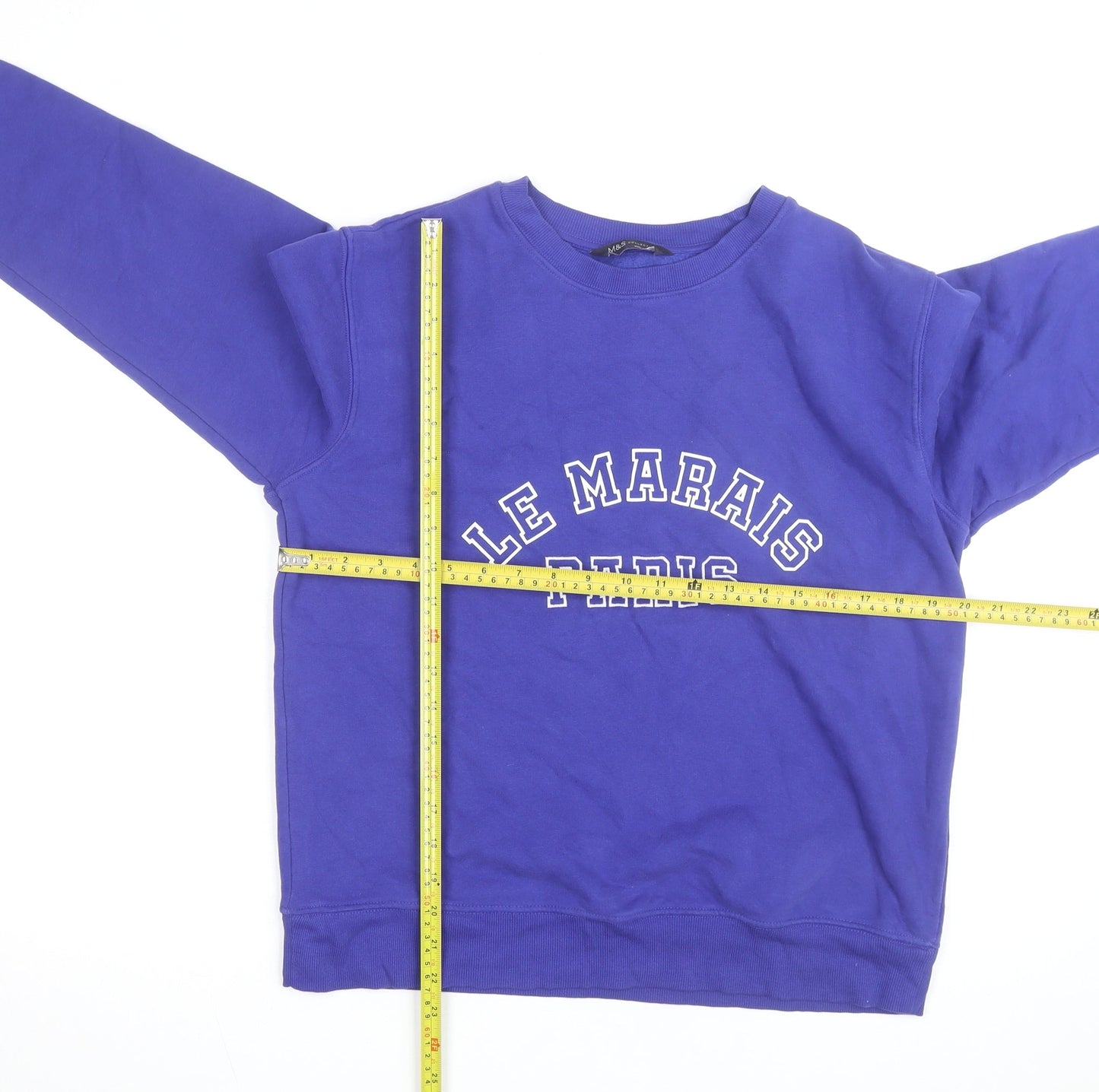 Marks and Spencer Men's Blue Le Marais Paris Pullover Sweatshirt S