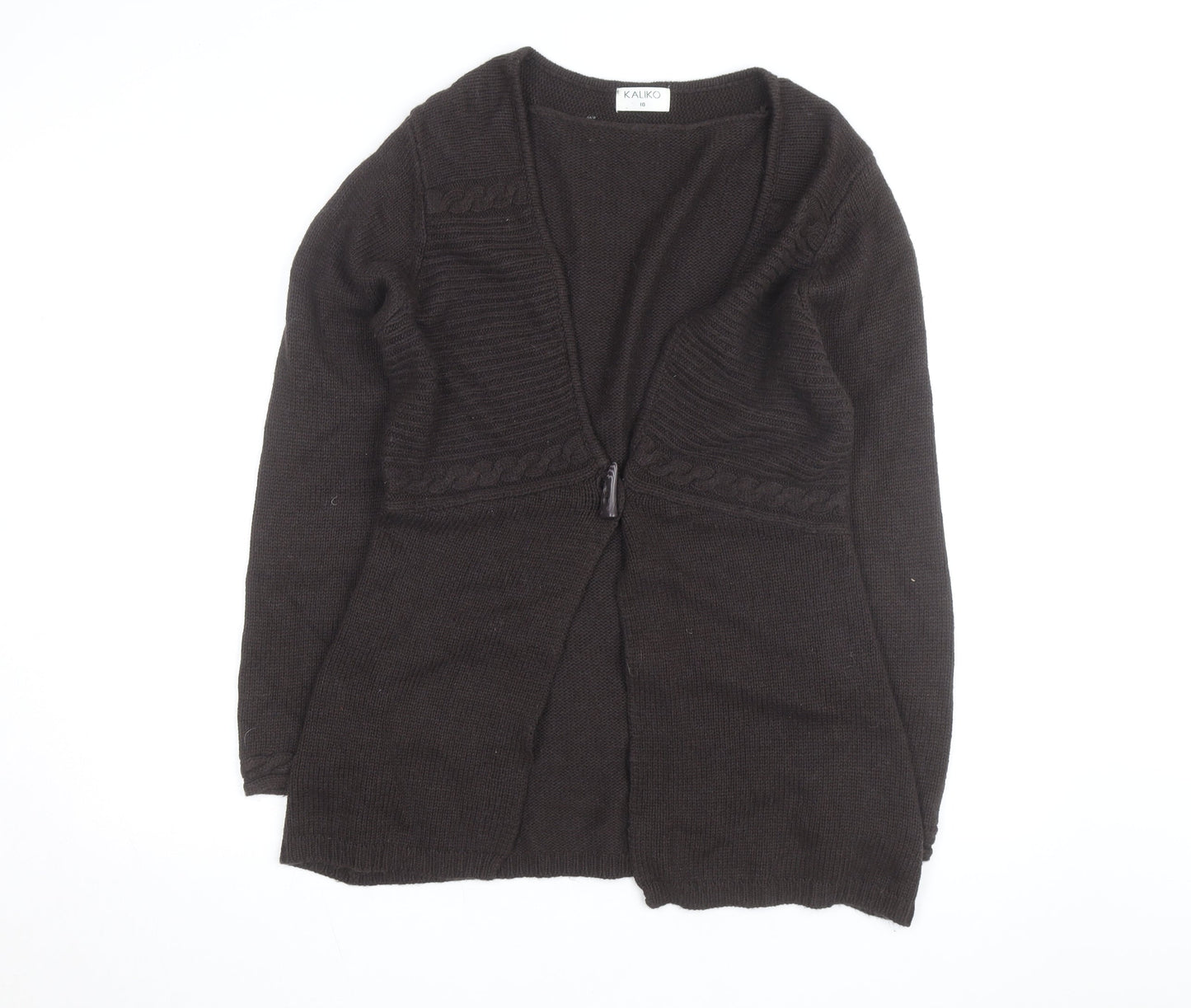 Kaliko Women's Brown Wool Blend Long Sleeve V-Neck Cardigan Size 10