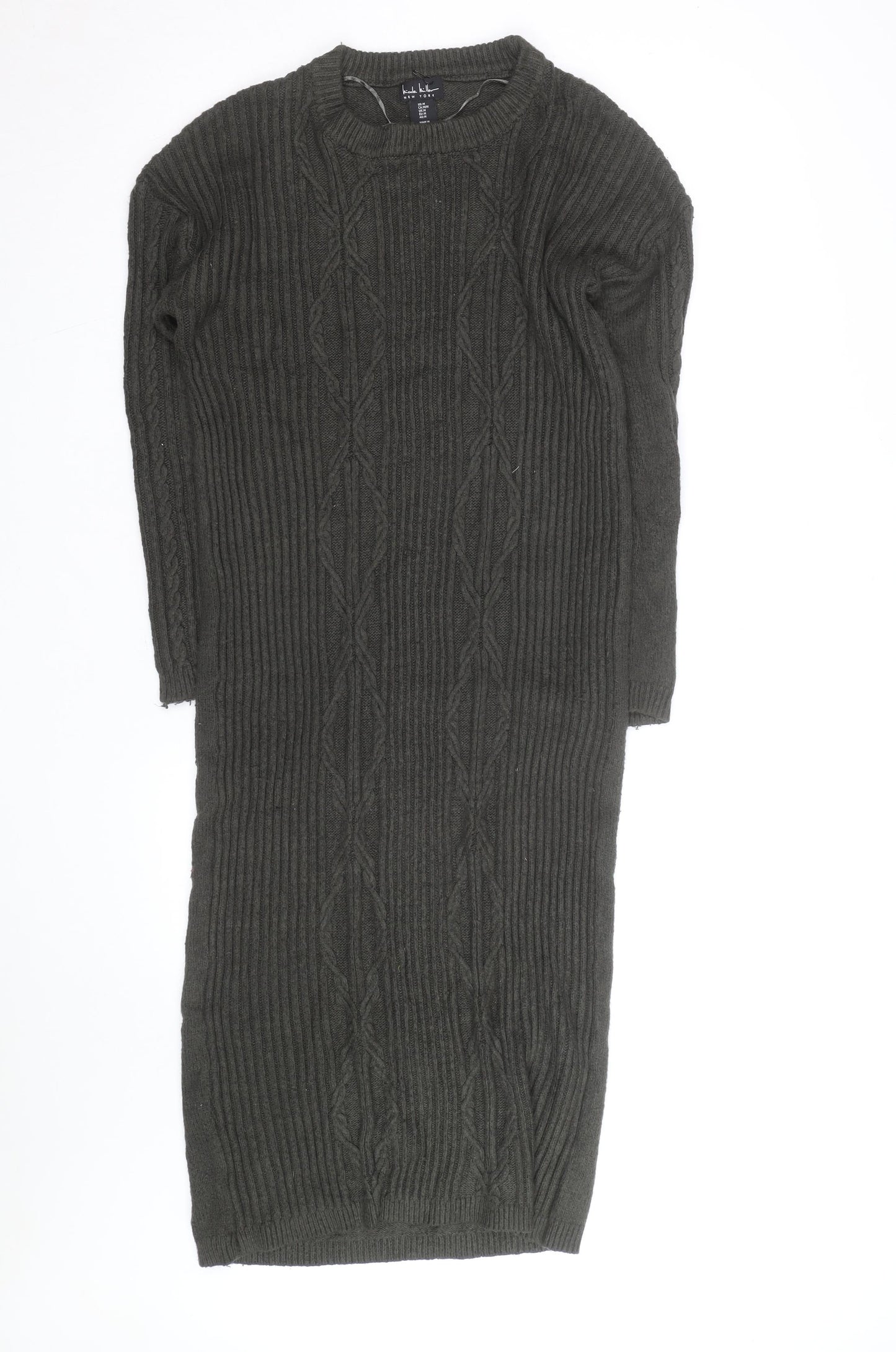 Michael Kors Women Green Knit Jumper Midi Dress Size M