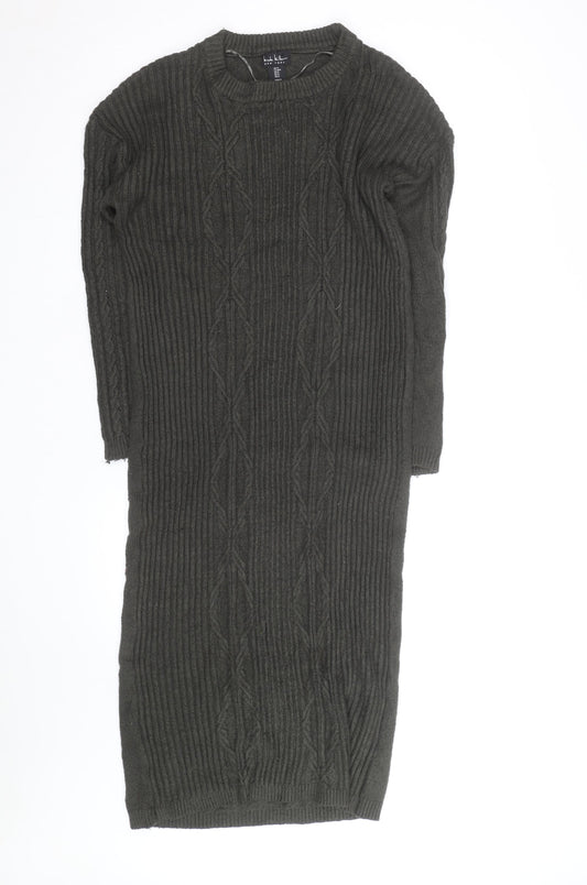 Michael Kors Women Green Knit Jumper Midi Dress Size M