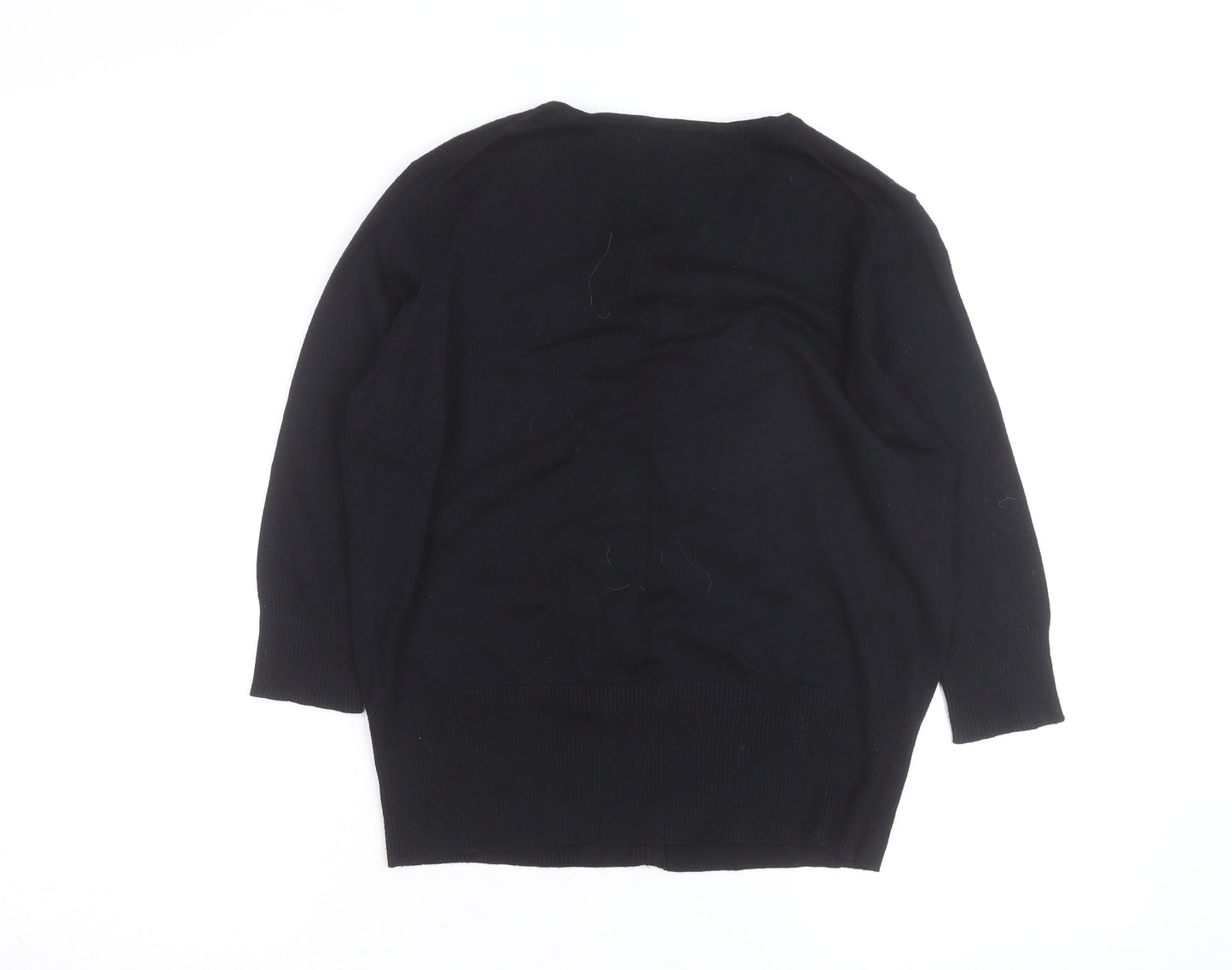 Marks and Spencer Women Black Petite Size 16 Rhinestone Cardigan