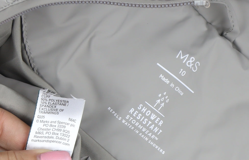 Marks and Spencer Women's Grey Size 10 Long Hooded Puffer Coat