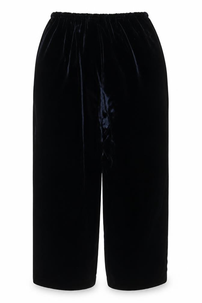 Racing Green Womens Blue Velvet Wide-Leg Trousers Size 14