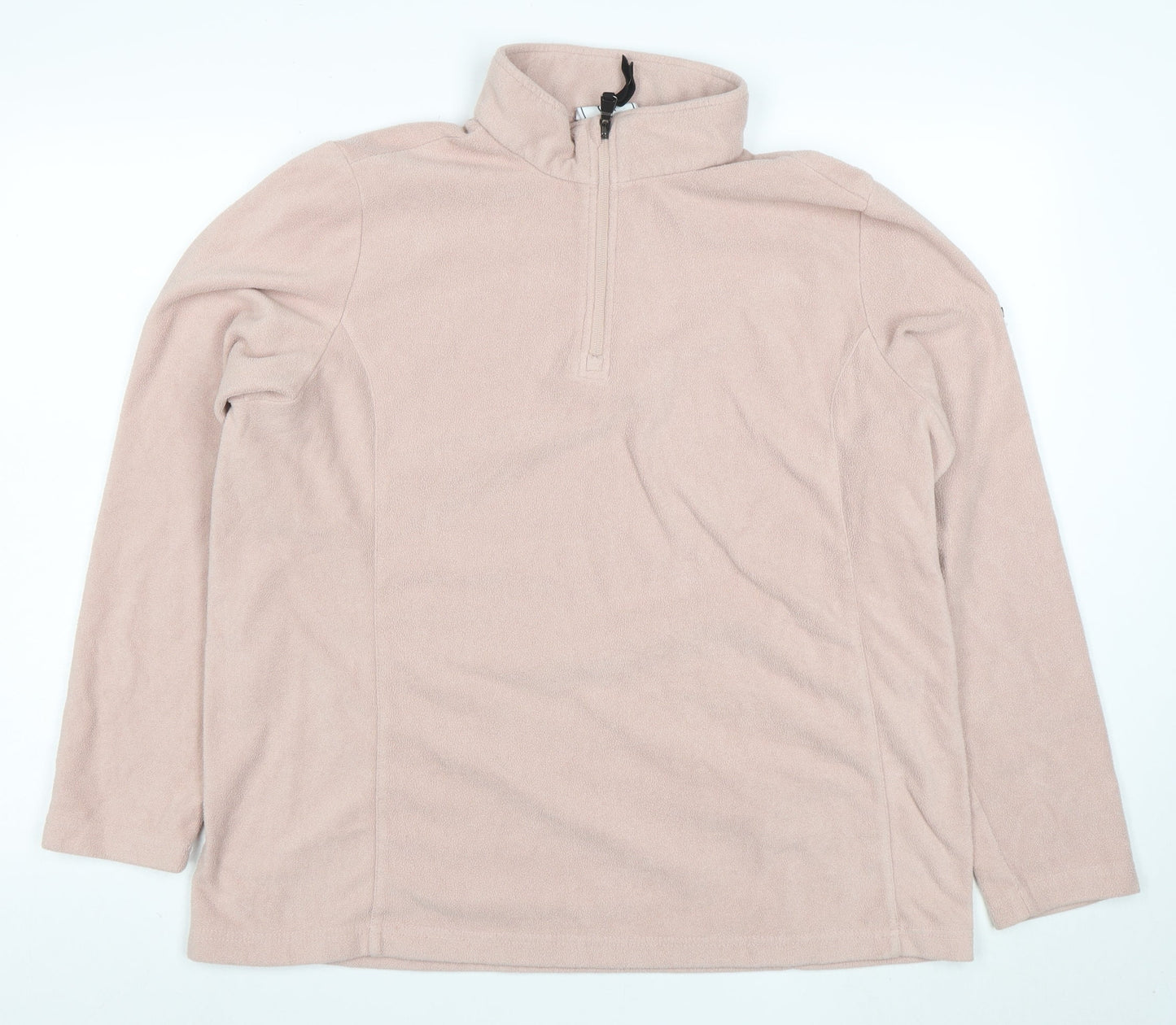 TOG24 Women's Beige Fleece 1/4 Zip Pullover Sweatshirt Size 16