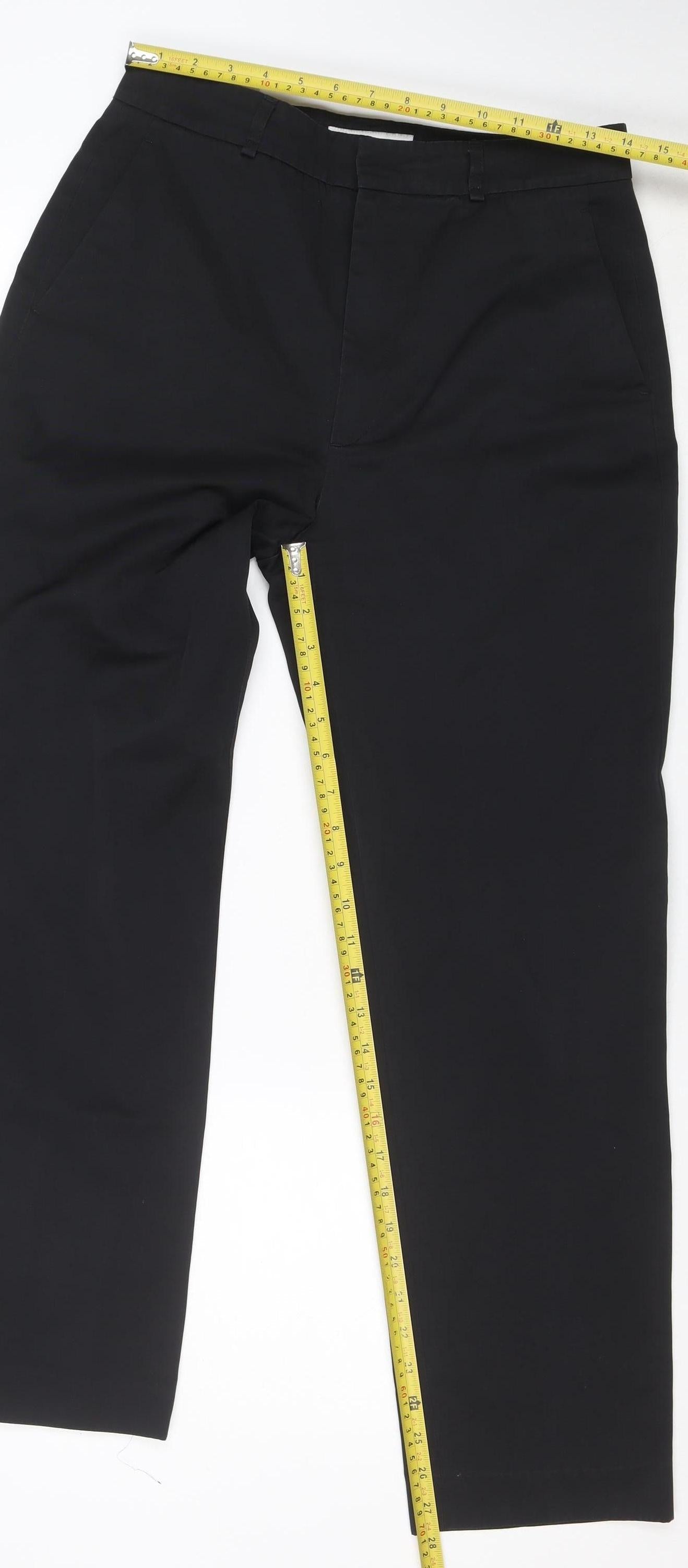ZARA Men's Black Regular Fit Chino Trousers Size M
