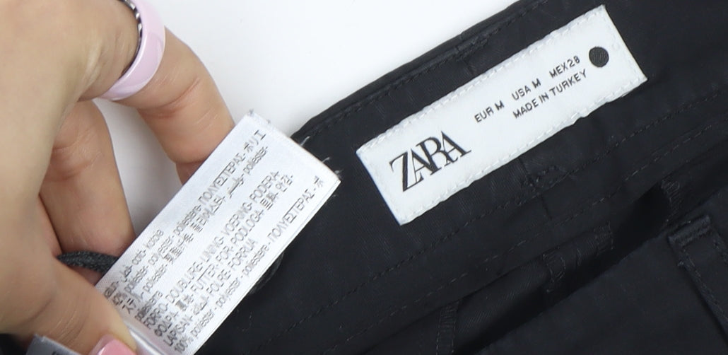 ZARA Men's Black Regular Fit Chino Trousers Size M