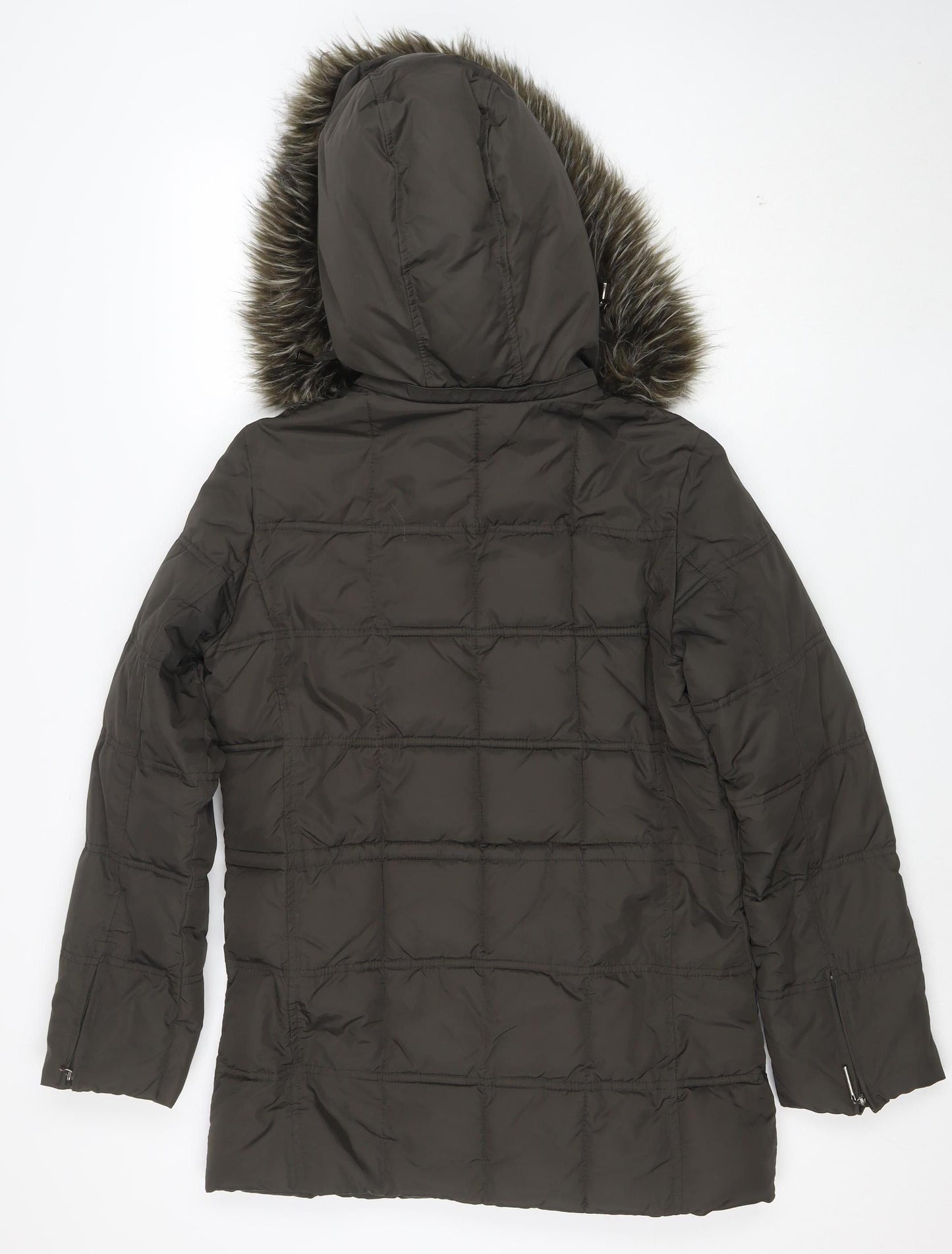 Maine New England Women's Brown Puffer Jacket Size 10 Hooded Winter Coat