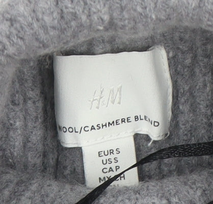 H&M Women Grey Roll Neck Wool Cashmere Jumper Dress Size M