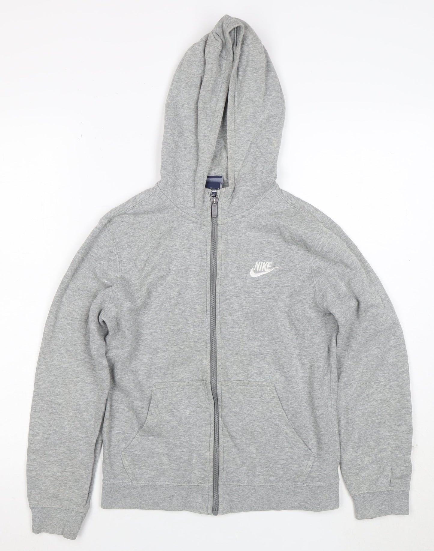 Nike Boys Grey Full Zip Hoodie M 10-12 Years Cotton Blend