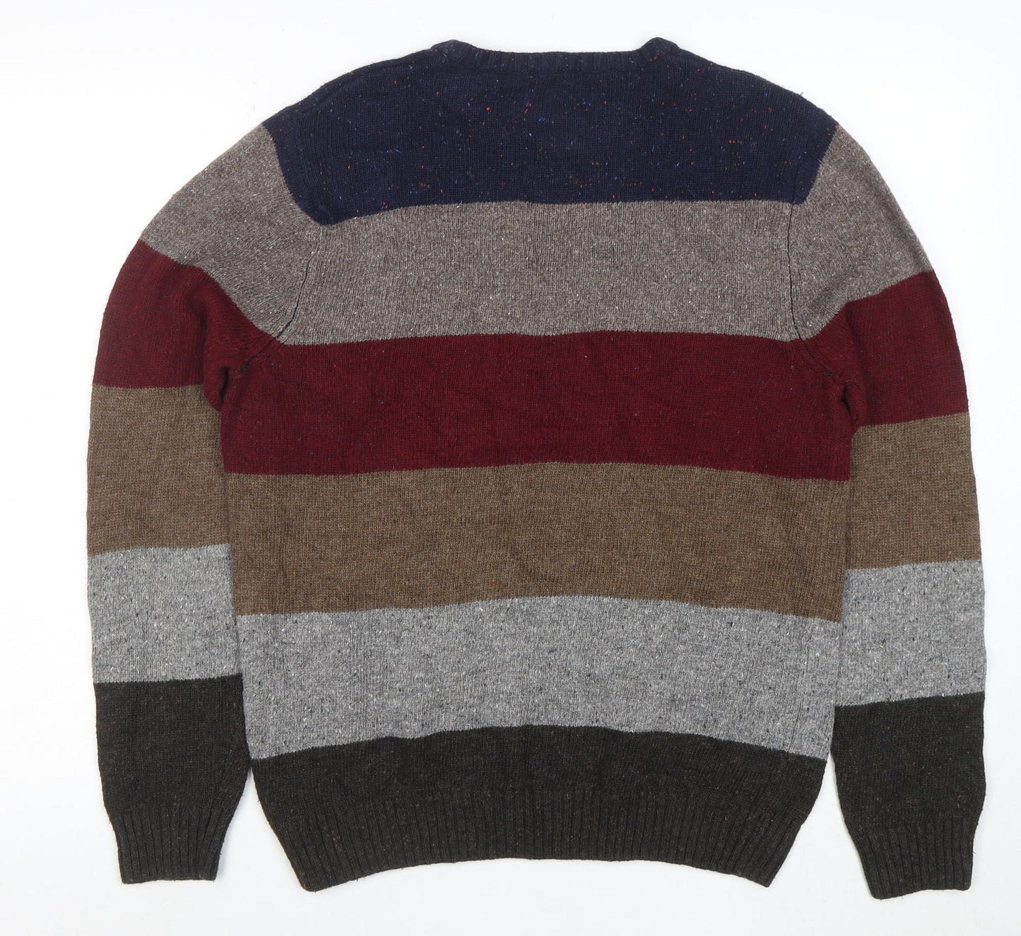 Denver Hayes Men's Multicoloured Striped Cotton Blend Jumper M