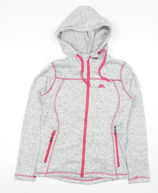 Trespass Women’s Grey Hooded Soft Shell Fleece Jacket Size 10