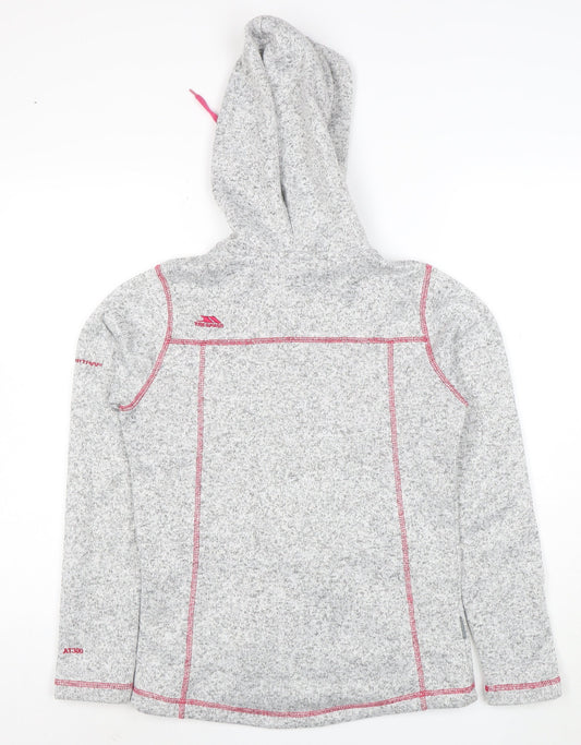 Trespass Women’s Grey Hooded Soft Shell Fleece Jacket Size 10