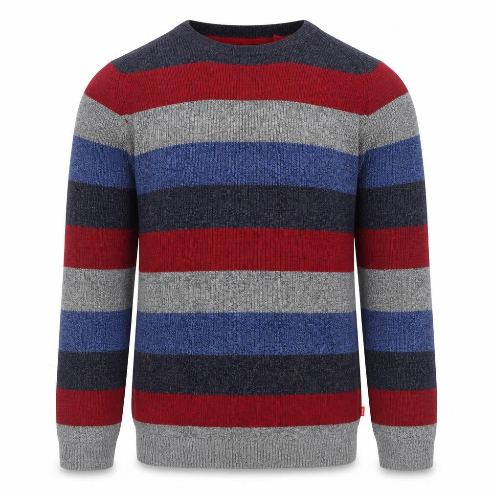 Front view of IZOD Men's Multicoloured XL Striped Crew Neck jumper