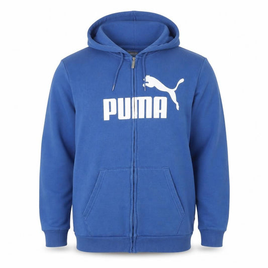 Puma Men's Blue Full Zip Hoodie XL Logo Sportswear