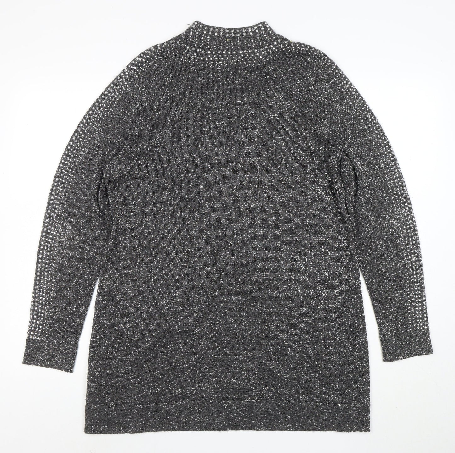 Wallis Women’s Grey Rhinestone Knit Shift Dress Size 16