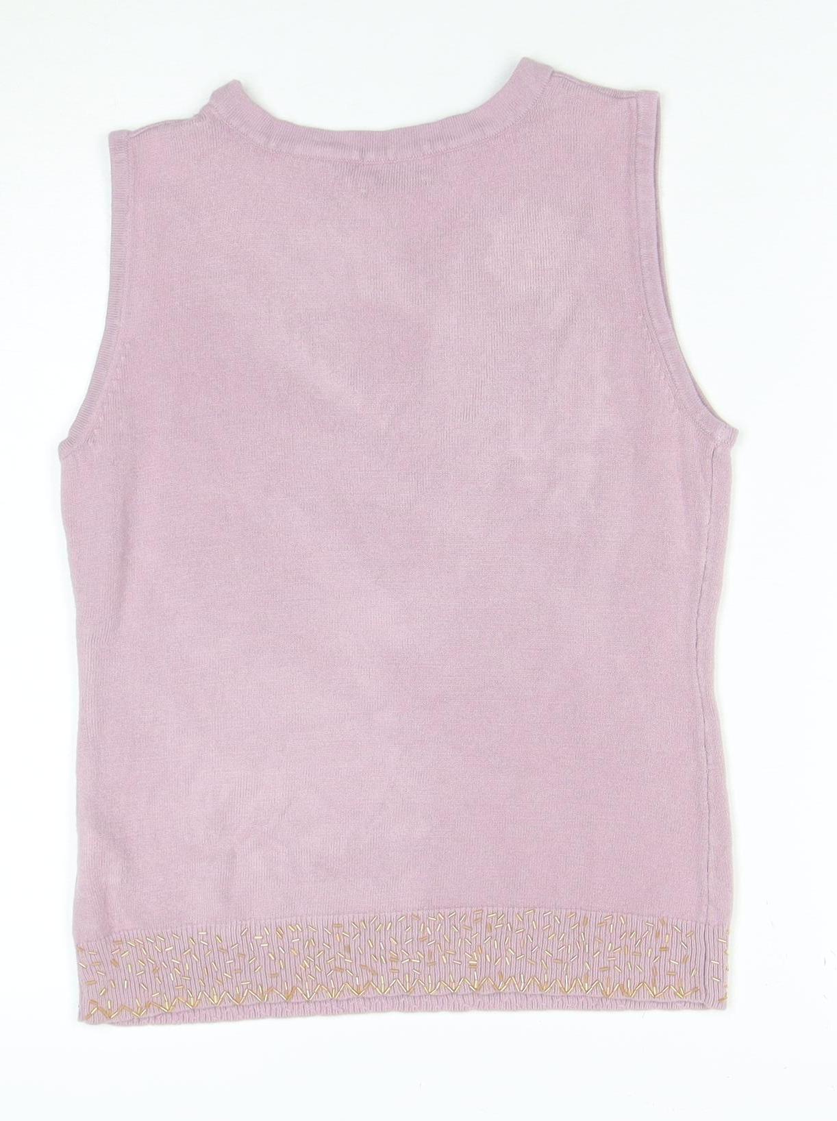 Michele Ambers Women's Purple Sleeveless Knit Tank Top Size 14
