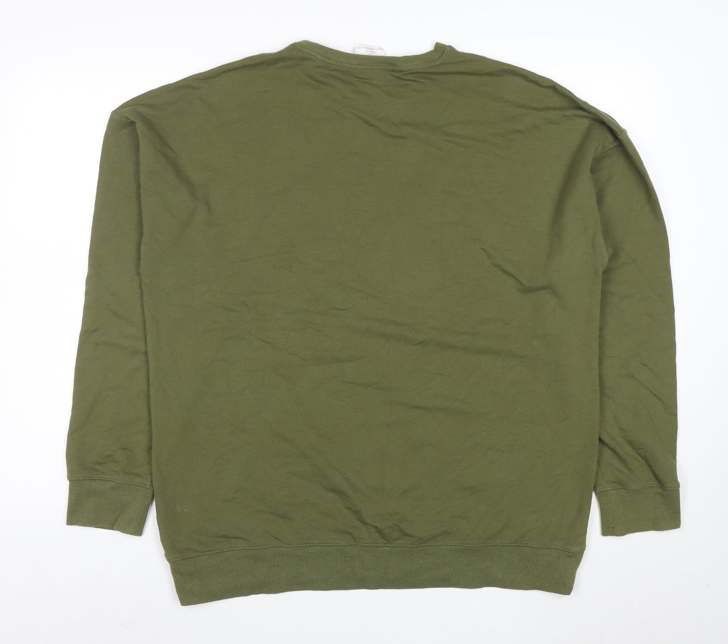 Calvin Klein Men's Green Logo Cotton Pullover Sweatshirt M