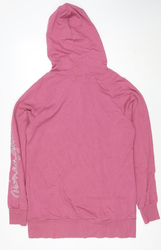Pineapple Women Pink Long Sleeve Pullover Hoodie L Cotton Blend