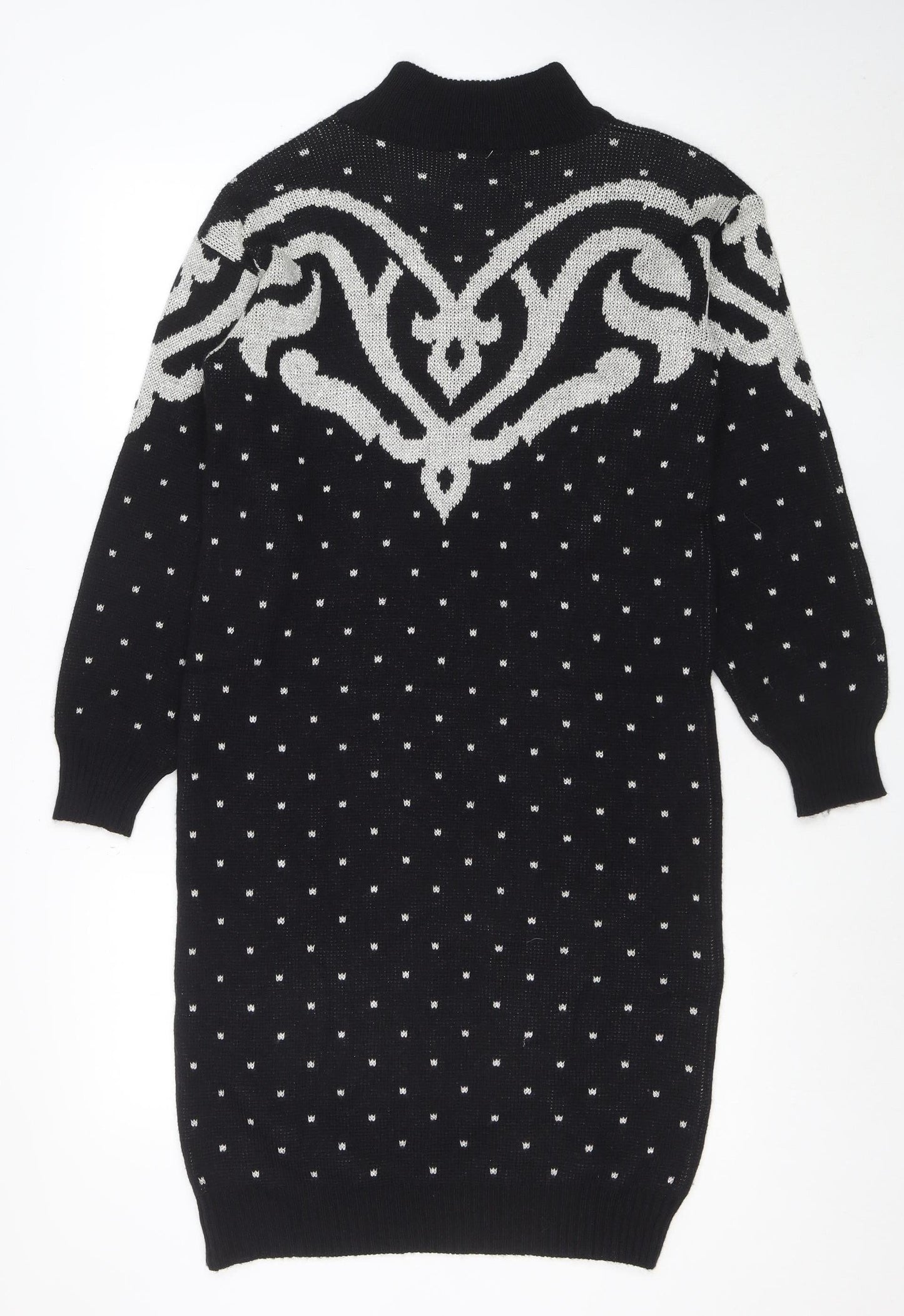 Dressy Tessy Women's Black Knit Geometric Sweater Dress M