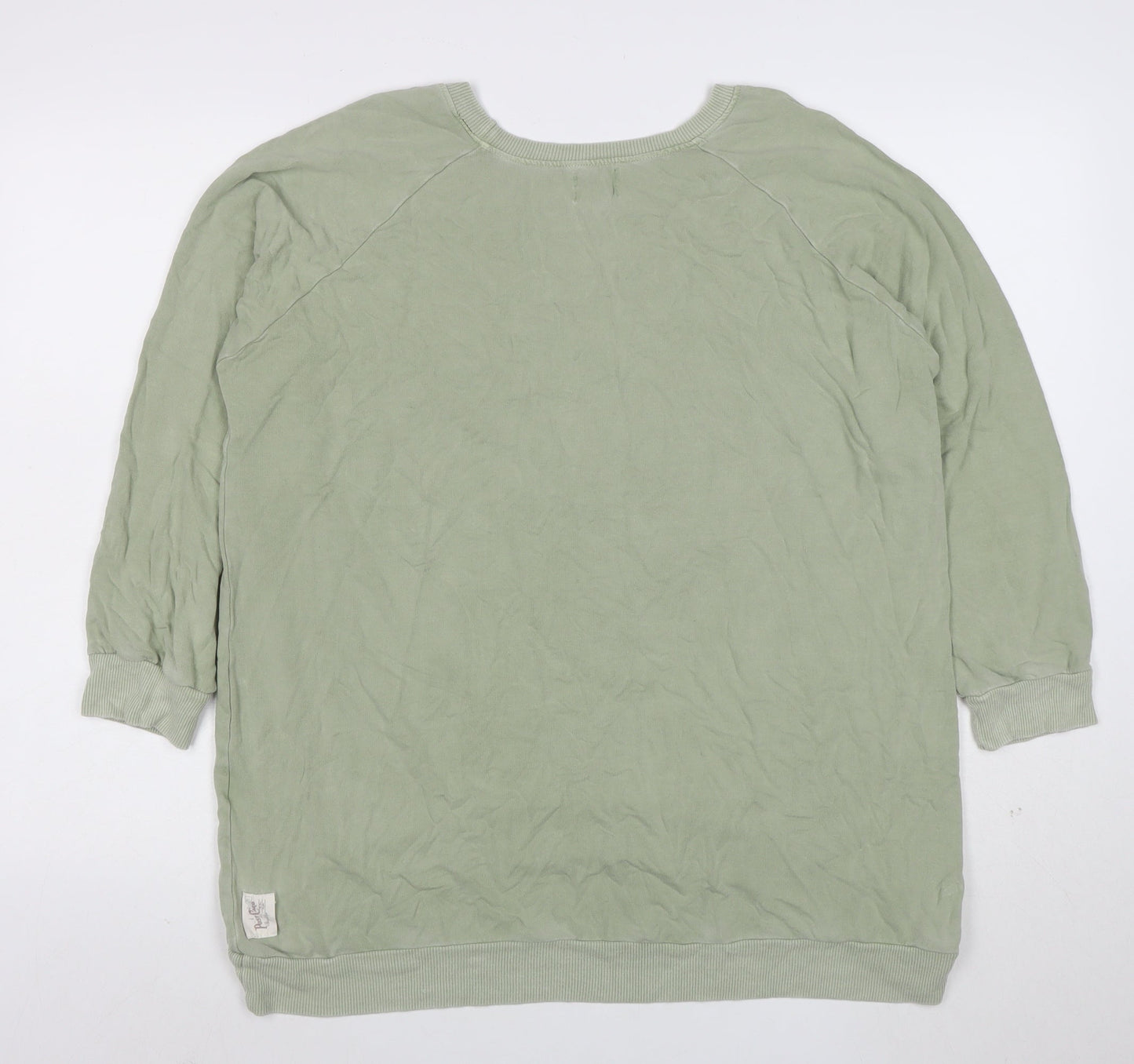 Poste Cute Women’s Green Relaxed Pullover Sweatshirt Size 2 Viscose Blend