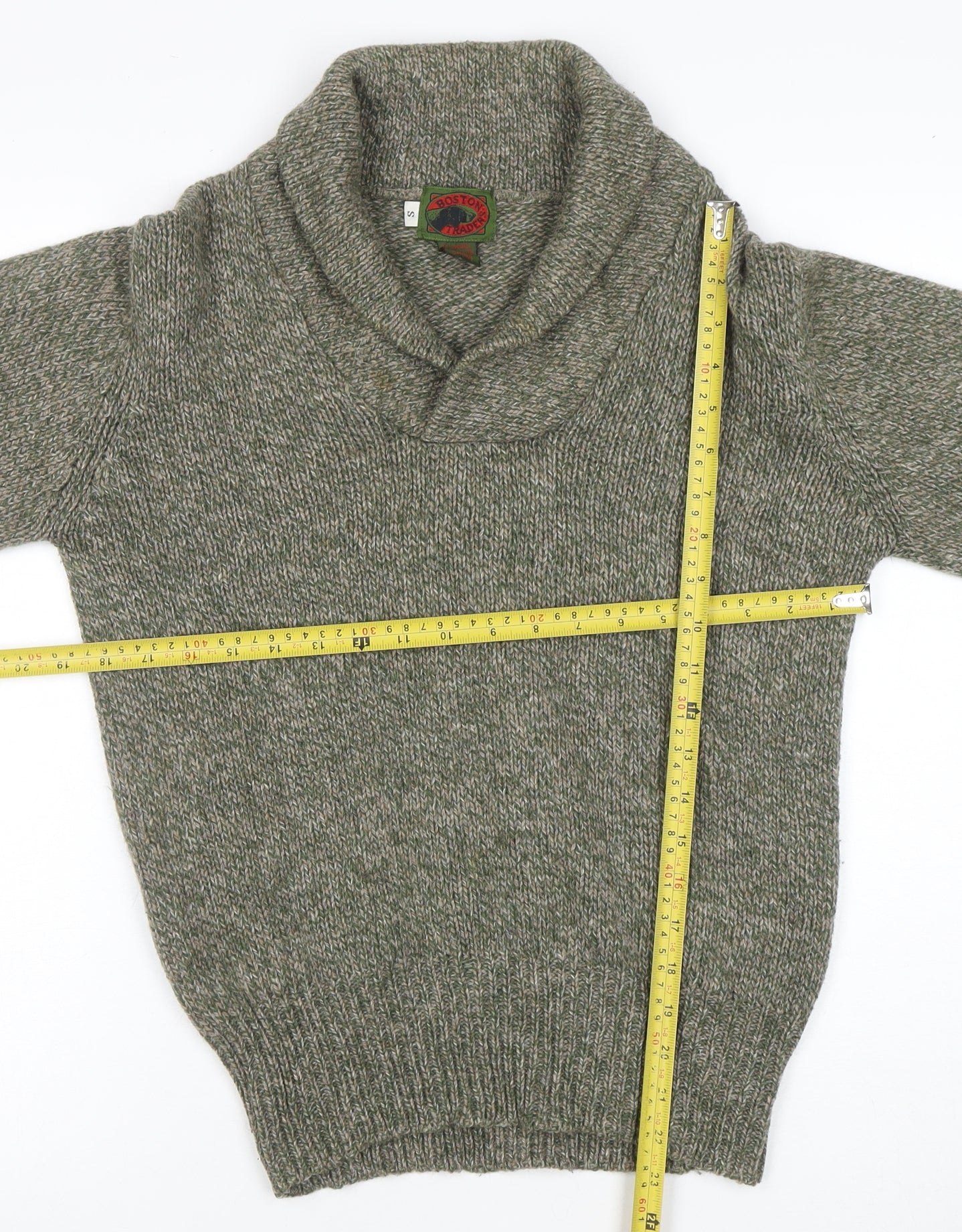 Boston Traders Men's Green Wool Roll Neck Jumper Sz S