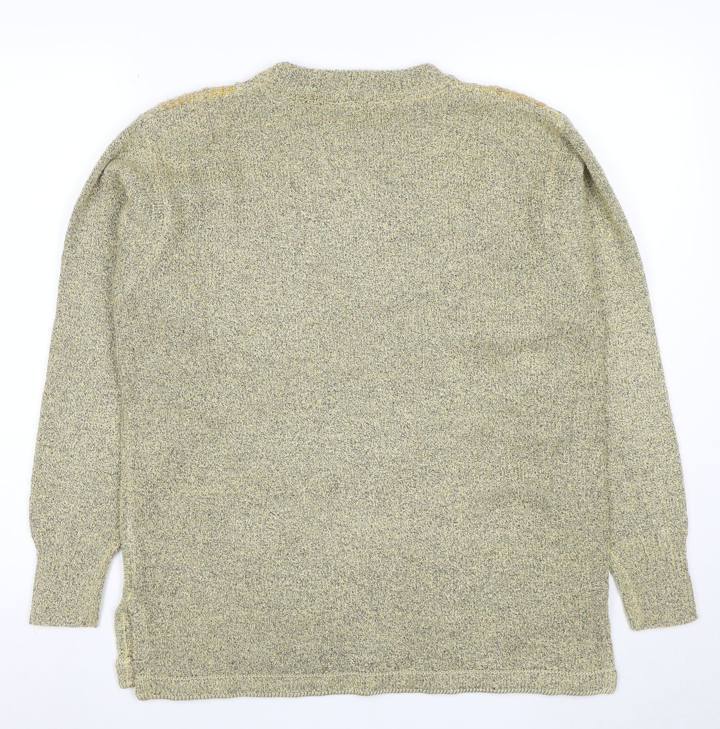 Mode de Paris Women’s Beige Sequin Floral Wool Blend Pullover Jumper M