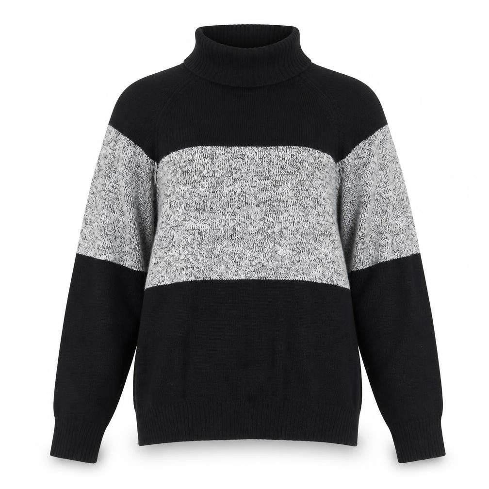 Karen Scott Womens Black Cotton Roll Neck Jumper Size L