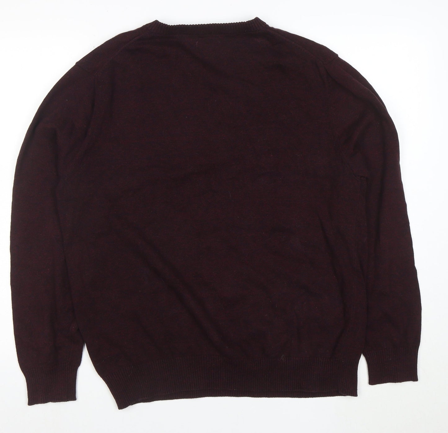 Armani Exchange Men's Brown Cotton V-Neck Jumper Size L
