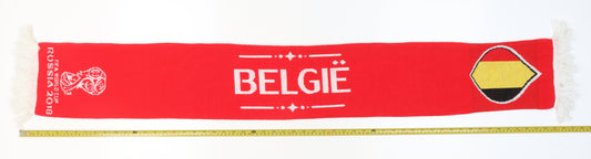 FIFA World Cup Belgium Red Acrylic Men's Rectangle Scarf with Fringe