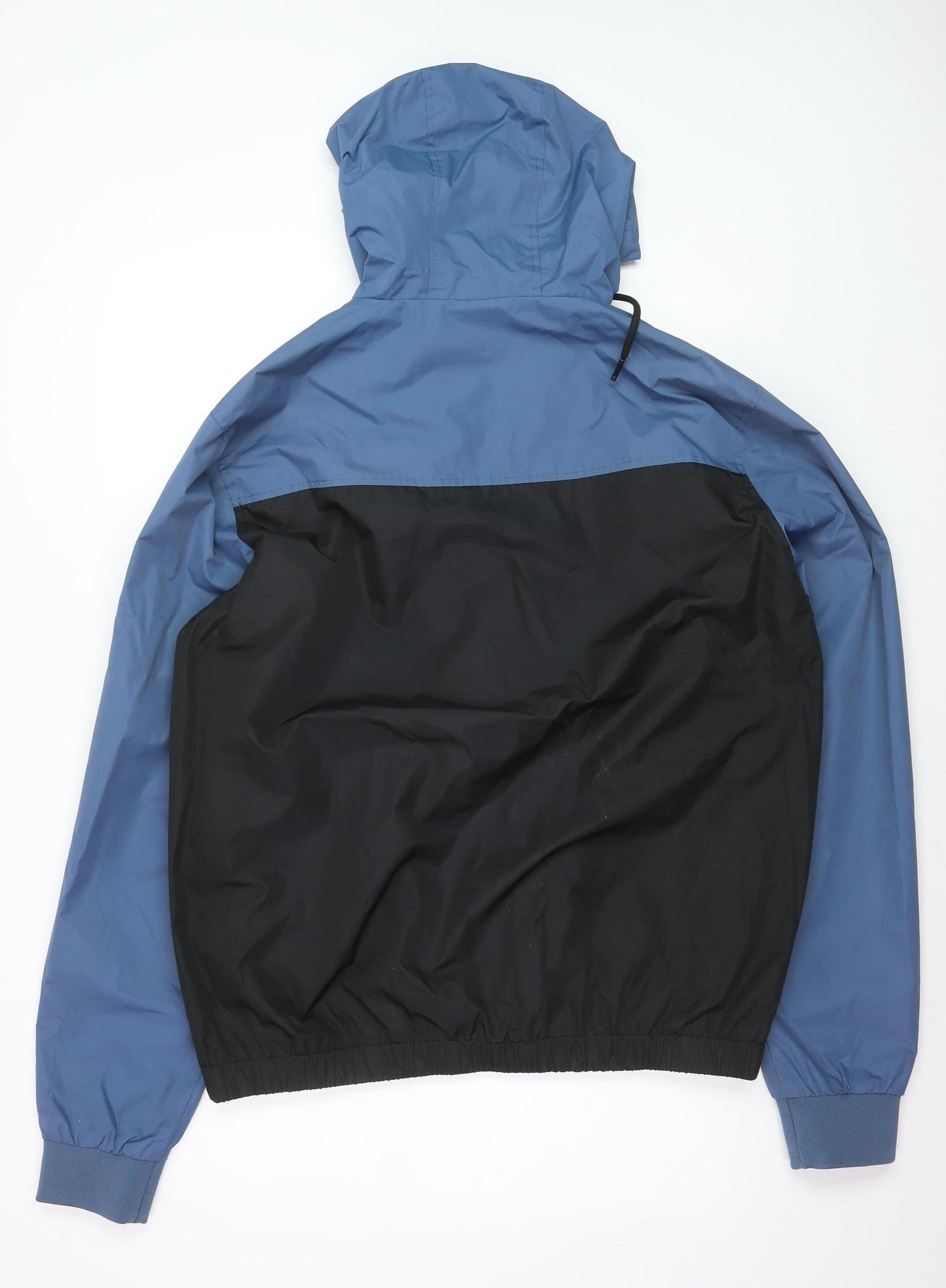 D-Rock Men's Blue Black Hooded Windbreaker Jacket XL