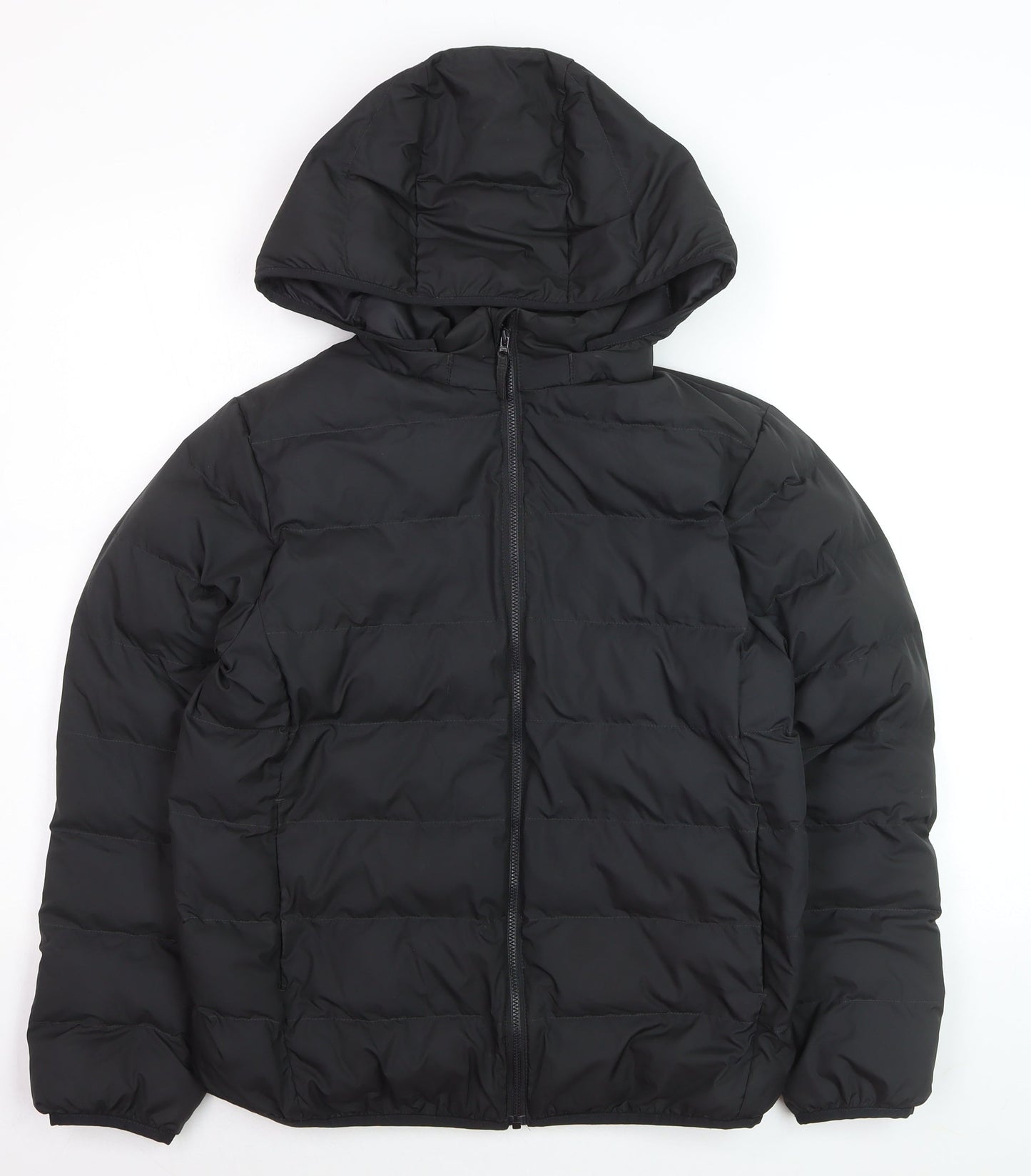 Uniqlo Boys Black 13 Years Hooded Lightweight Puffer Jacket