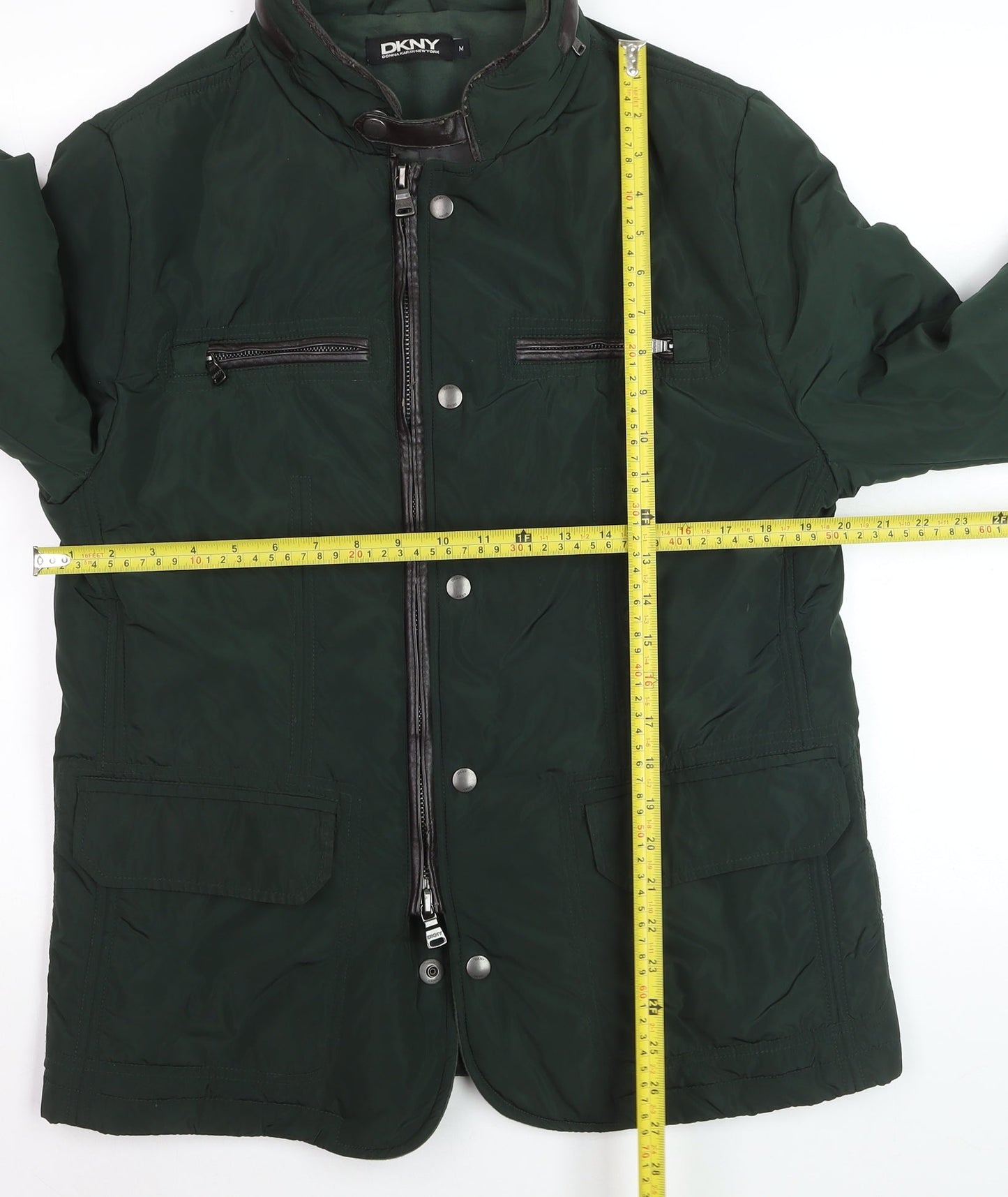 DKNY Men's Green Medium Thermo Regulated Motorcycle Jacket
