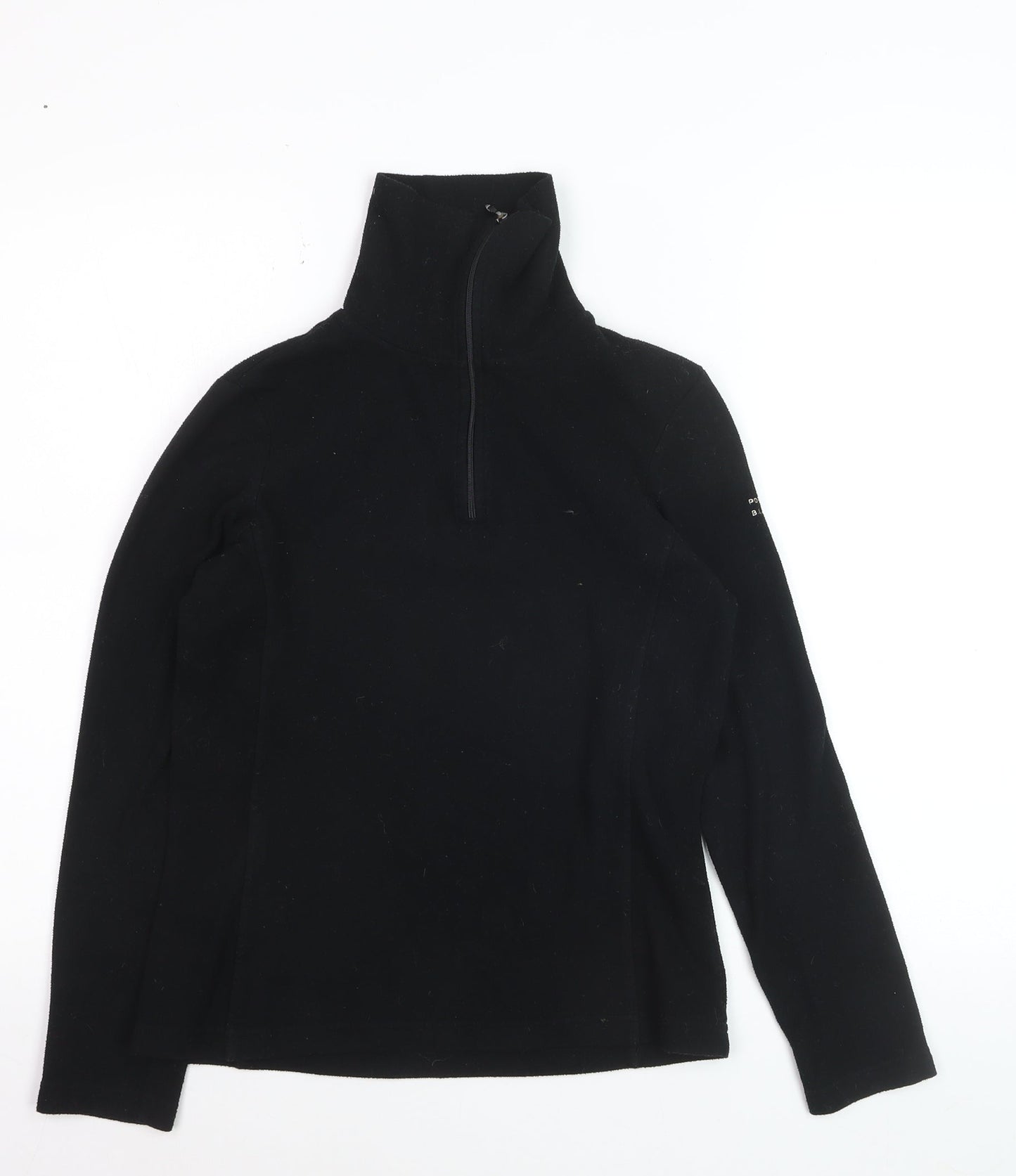 Poivre Blanc Women's Black Fleece Half Zip Pullover Sweatshirt M