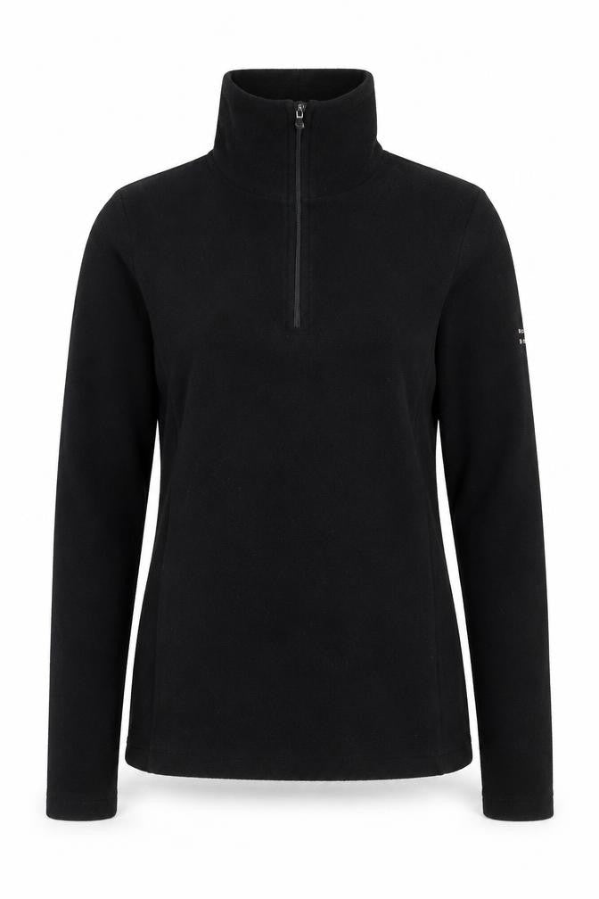 Poivre Blanc Women's Black Fleece Half Zip Pullover Sweatshirt M