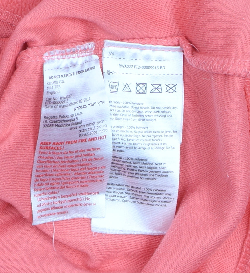 Regatta Great Outdoors Coral Pink 1/4 Zip Fleece Sweatshirt UK 12