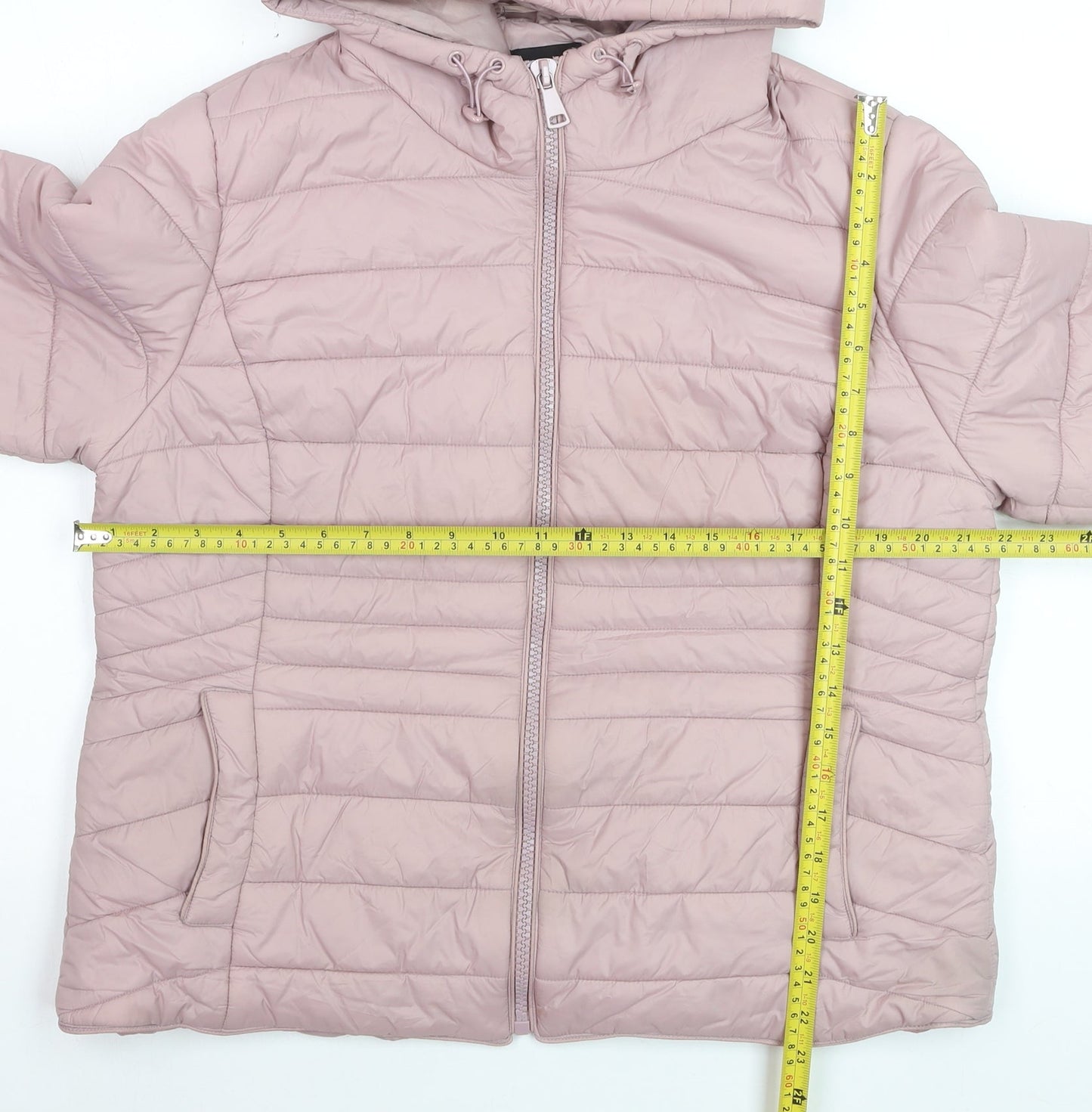 New Look Women's Pink Hooded Puffer Jacket Size 16
