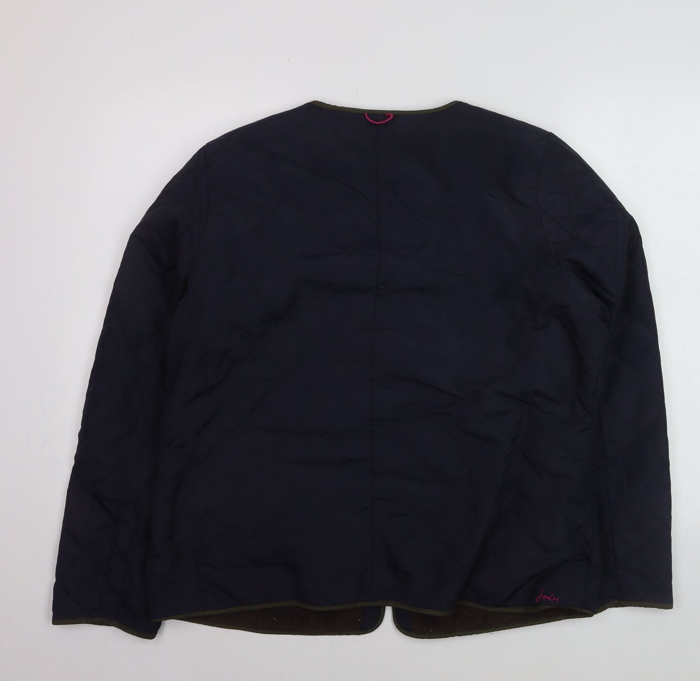 Joules Womens Navy Quilted Jacket UK 16 Lined Full Zip Coat